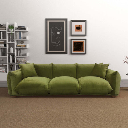 Arlo Olive Green Velvet Sofa - 100"