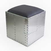 Aviator Aeromen Ottoman-Aluminum