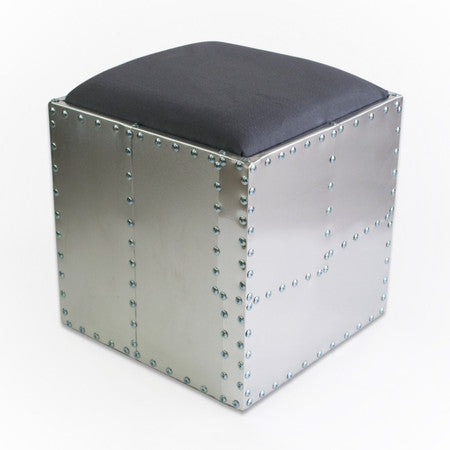 Aviator Aeromen Ottoman-Aluminum