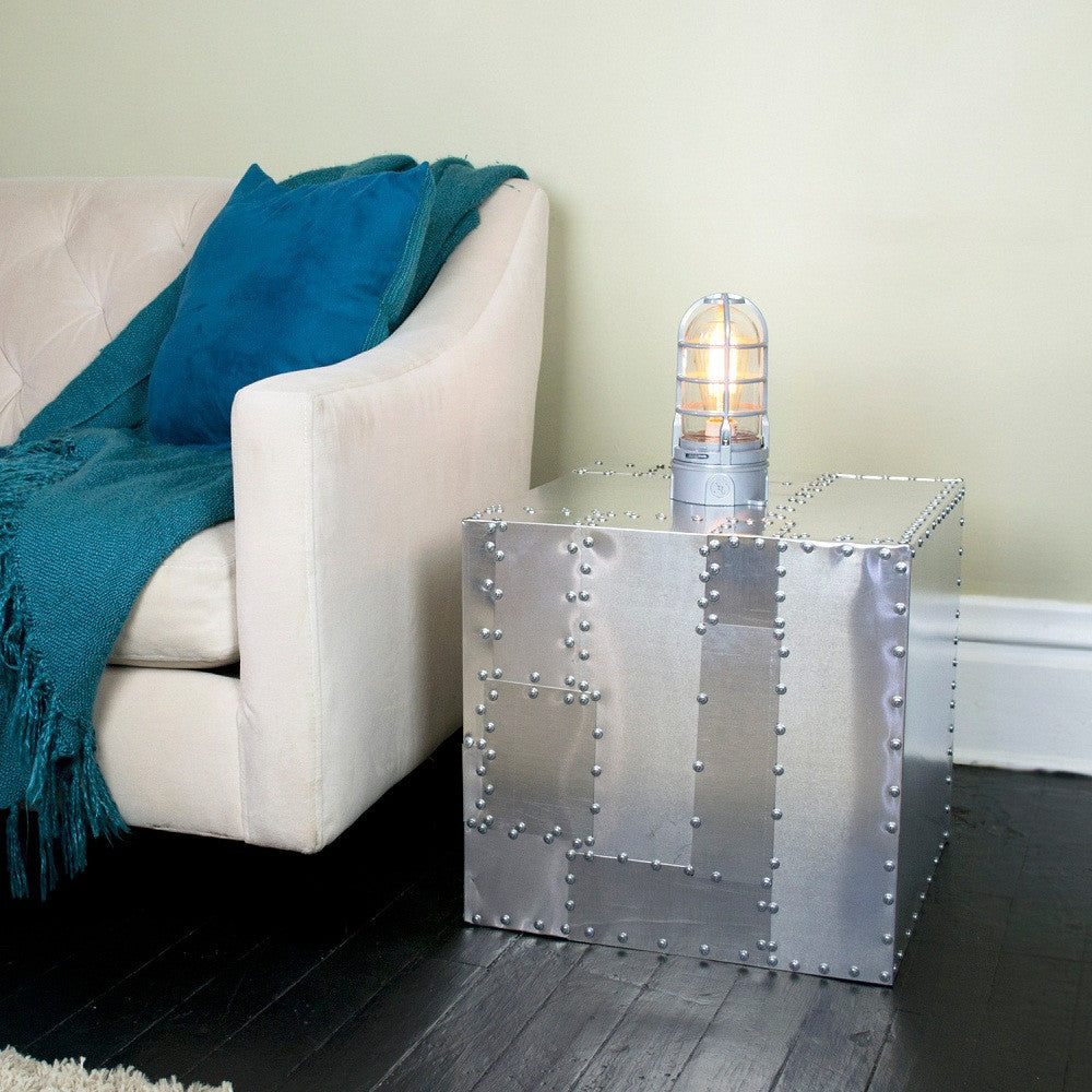 Deco Crate Side Table - Aluminum