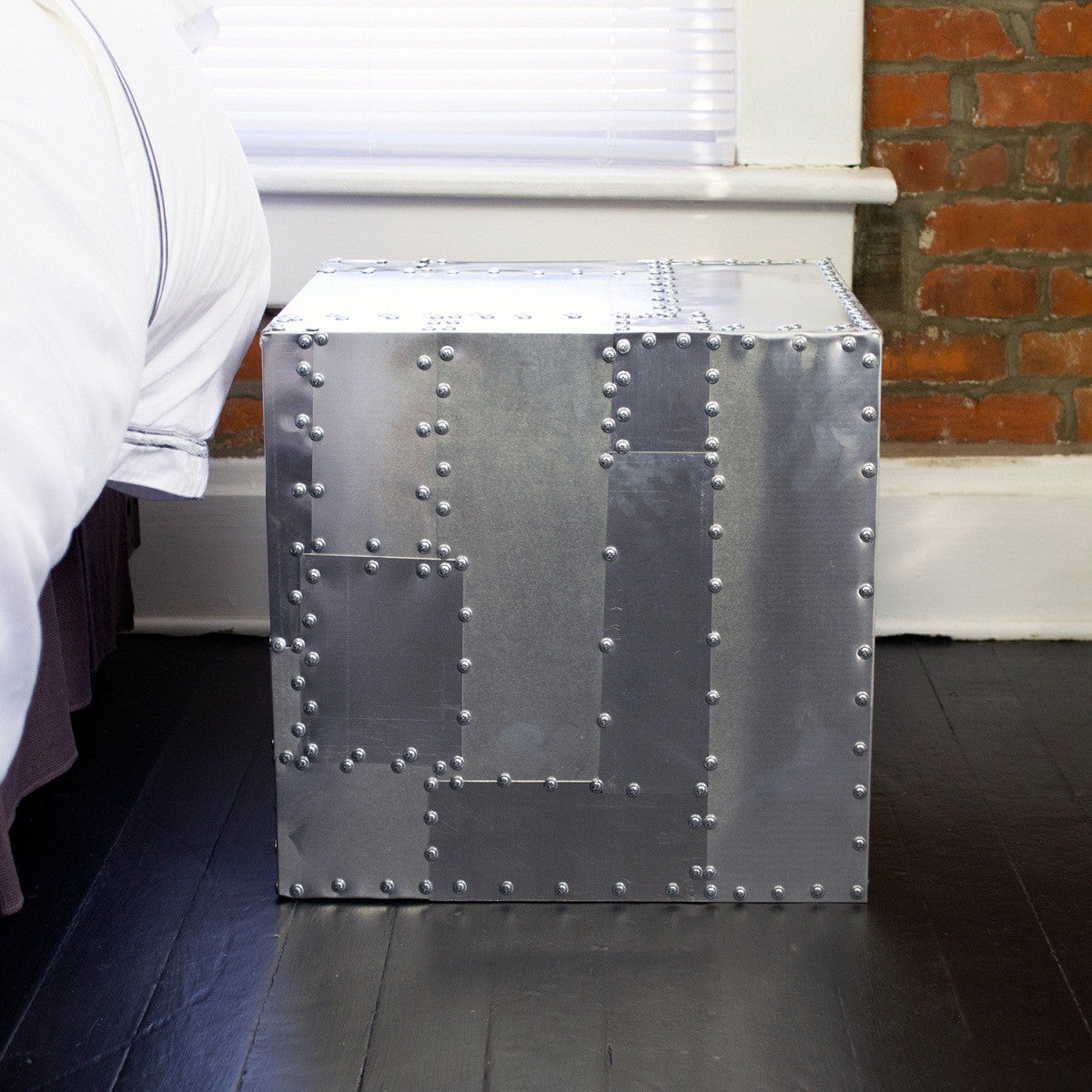 Deco Crate Side Table - Aluminum