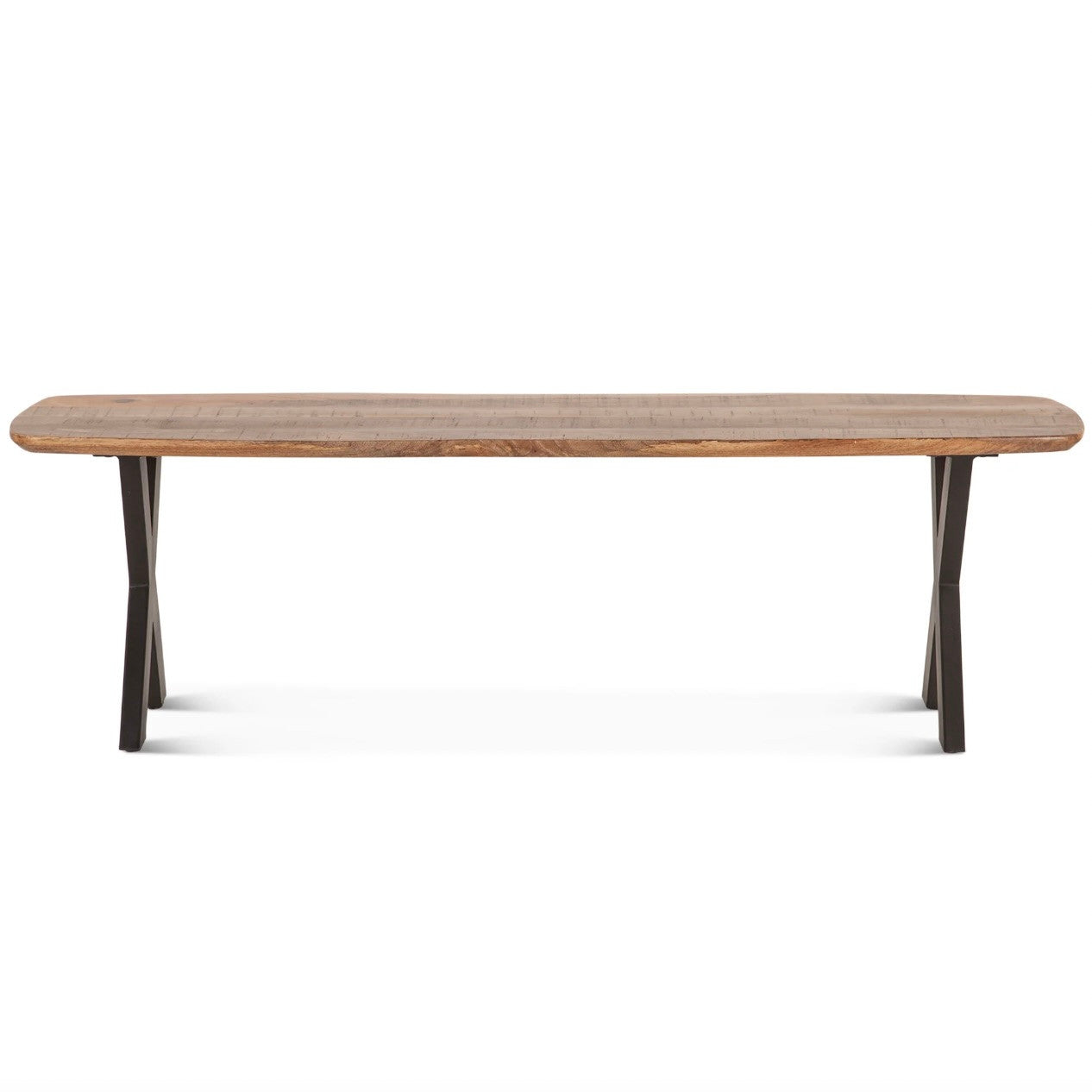 Rapallo Mango Wood and Iron Bench Natural 60"