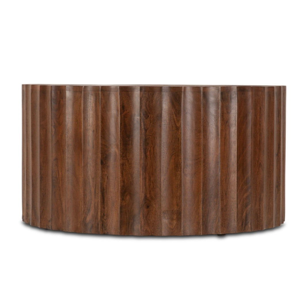 Willow 35" White Marble Round Coffee Table