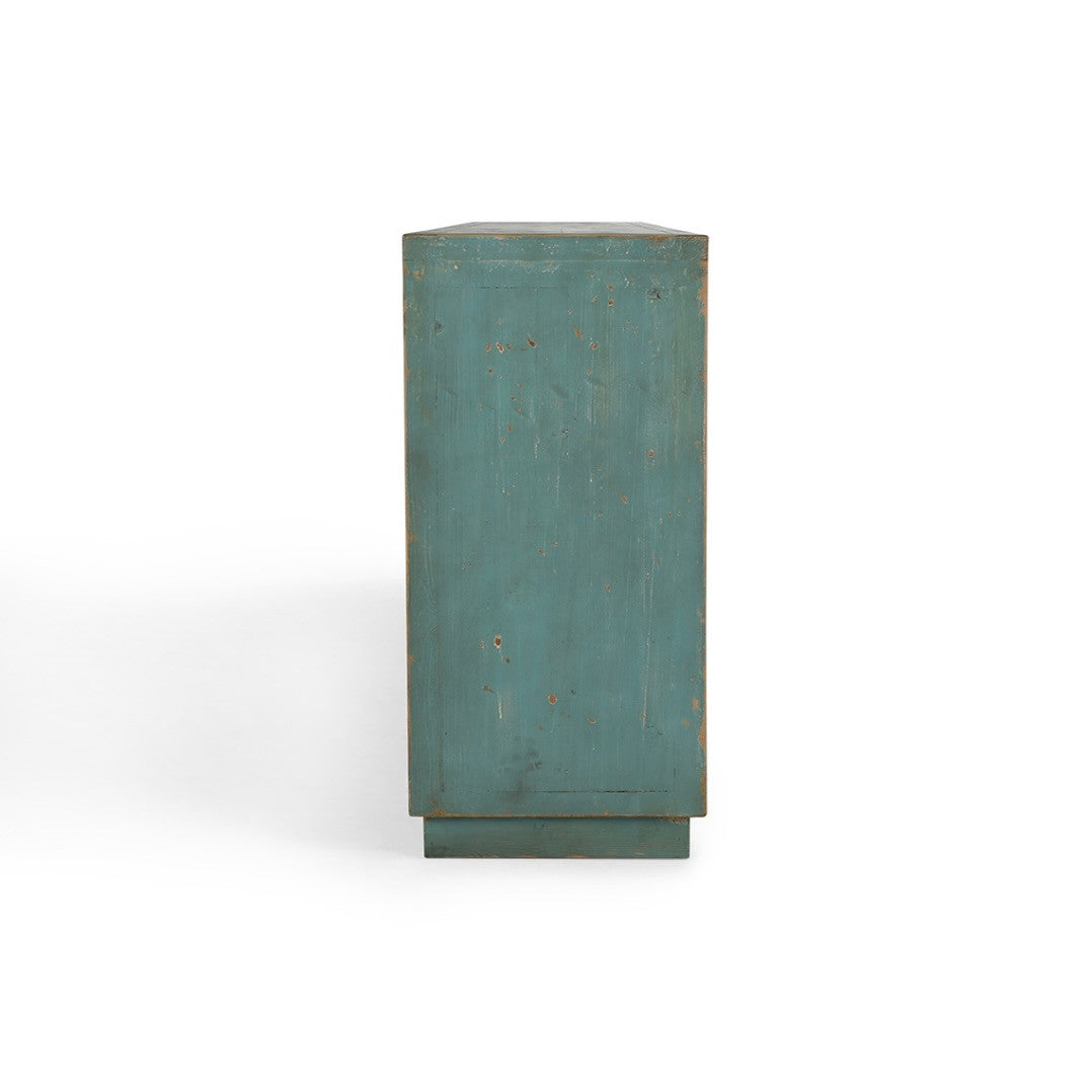 Mateo 4-Door Reclaimed Wood Teal Sideboard 90"