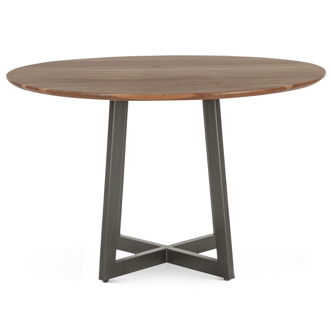 Salerno Acacia Wood and Iron Round Dining Table Natural 48"