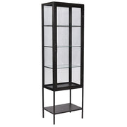 Carbon Industrial Antiqued Gunmetal Glass Display Cabinet