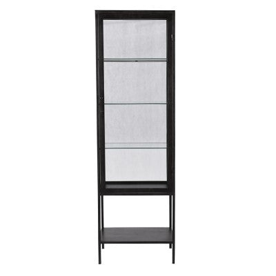 Carbon Industrial Antiqued Gunmetal Glass Display Cabinet