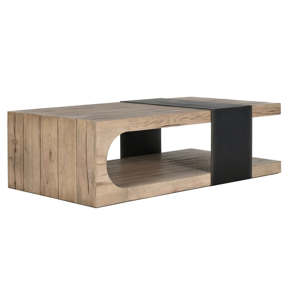 Danica 62" Reclaimed Wood and Iron Coffee Table