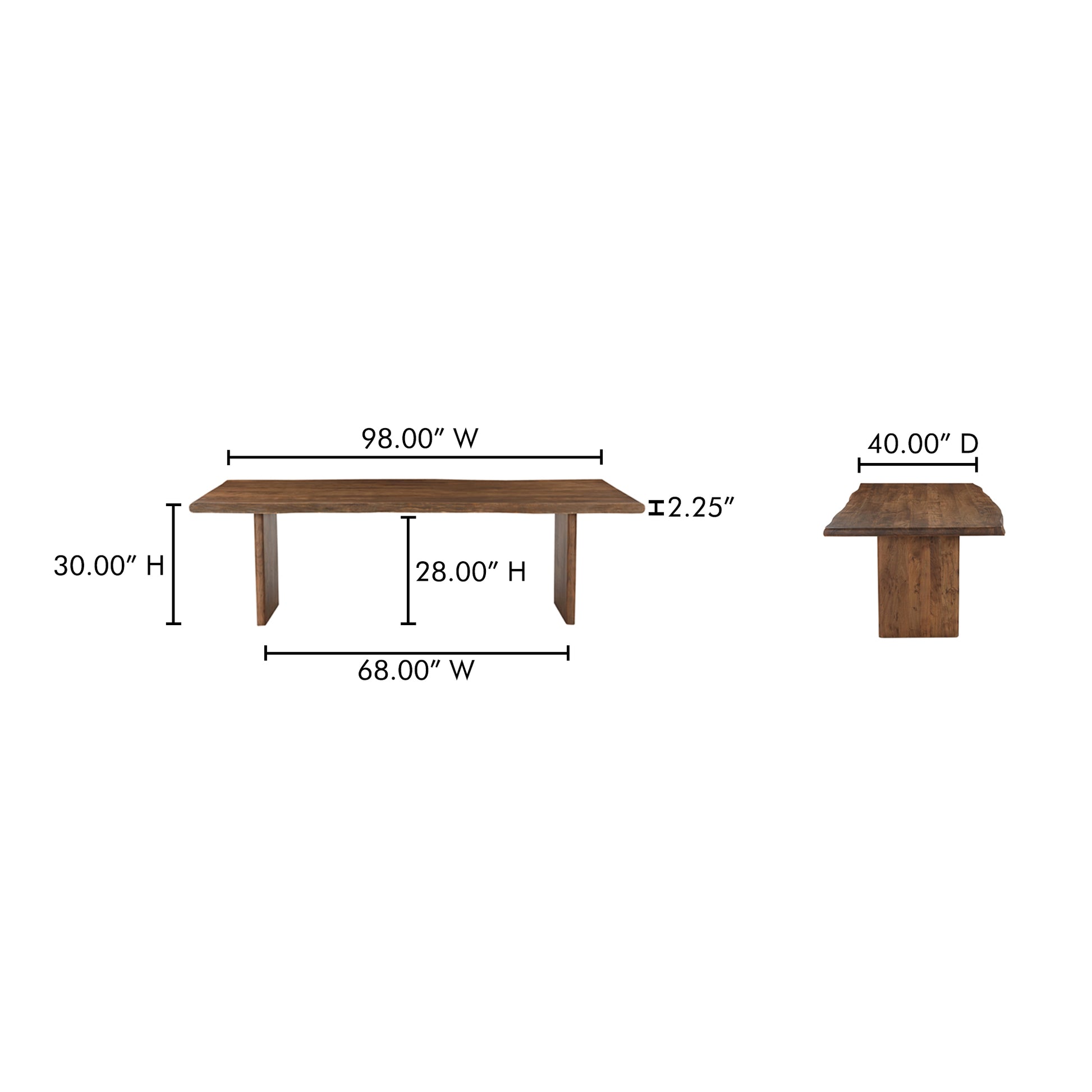 Lila Large Dining Table Brown by Moe's Home Collection - view 5