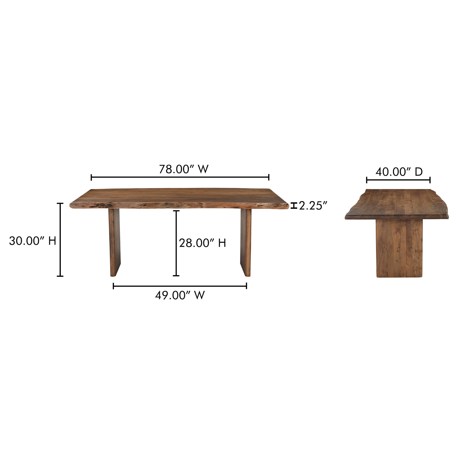 Lila Small Dining Table Brown by Moe's Home Collection - view 5