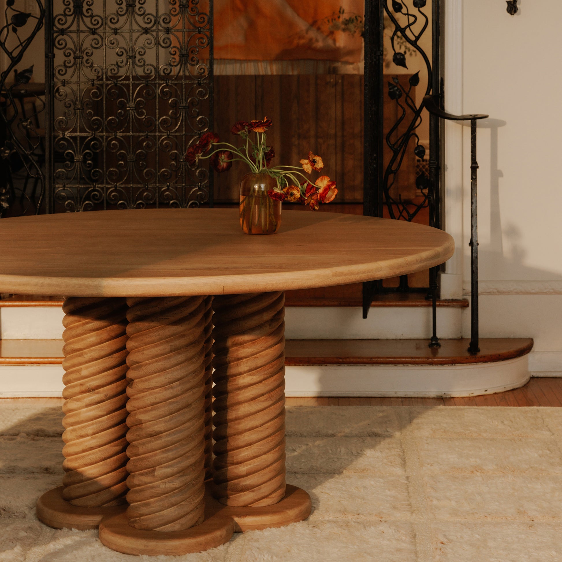 Treccia Round Dining Table Oak by Moe's Home Collection - view 2