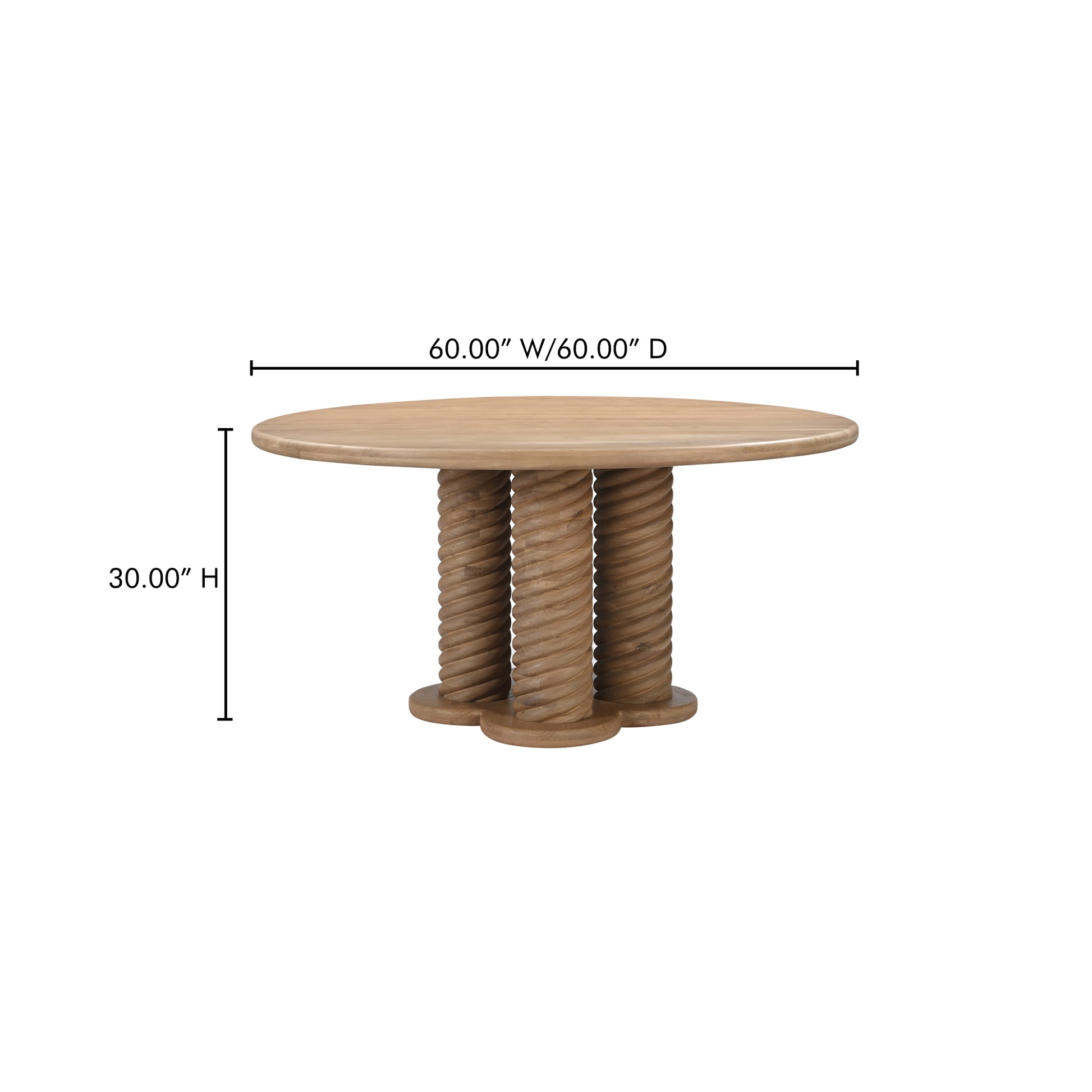 Treccia Round Dining Table Oak by Moe's Home Collection - view 5