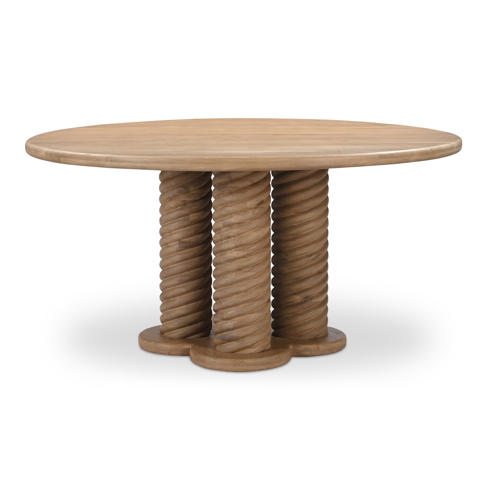Treccia Round Dining Table Oak by Moe's Home Collection