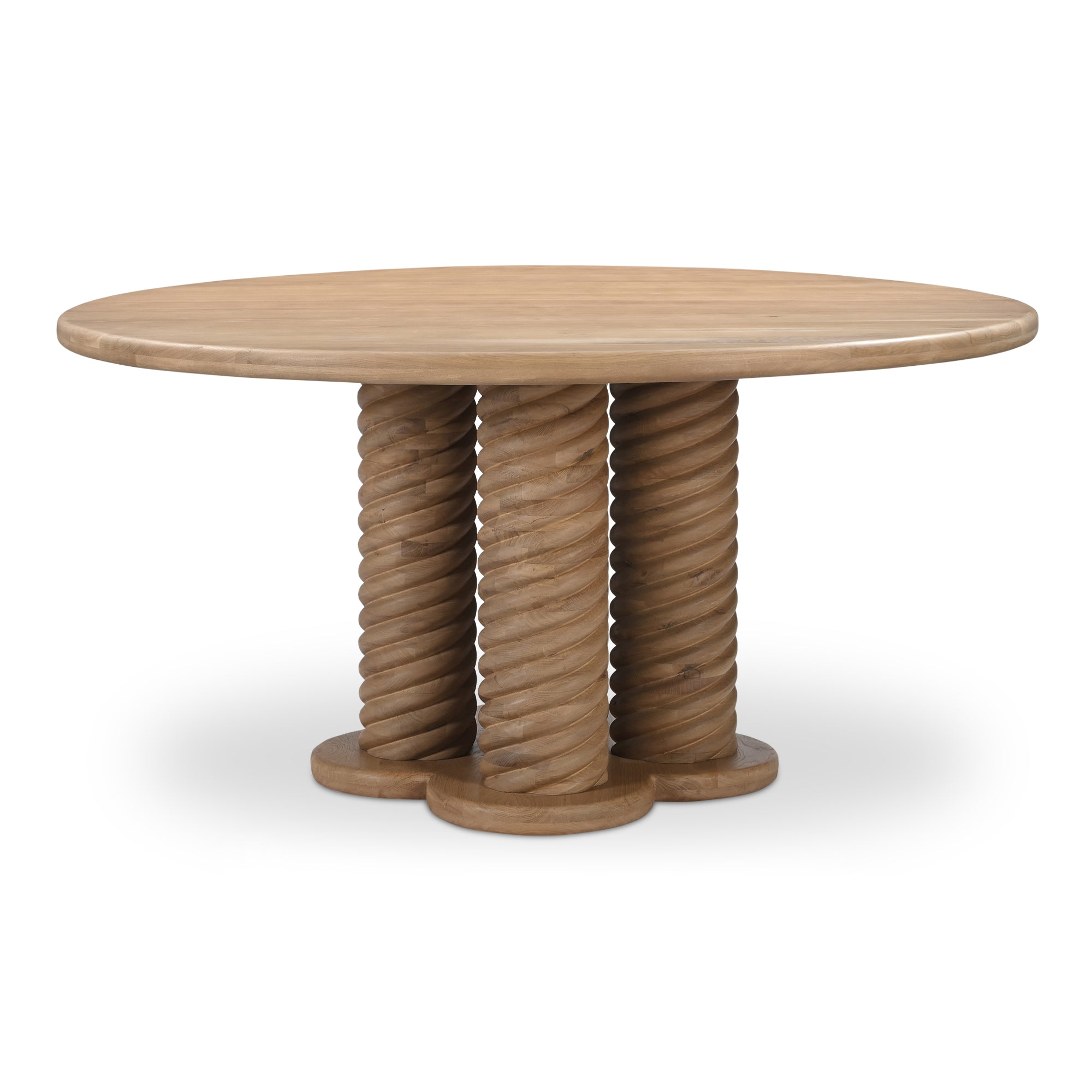 Treccia Round Dining Table Oak by Moe's Home Collection