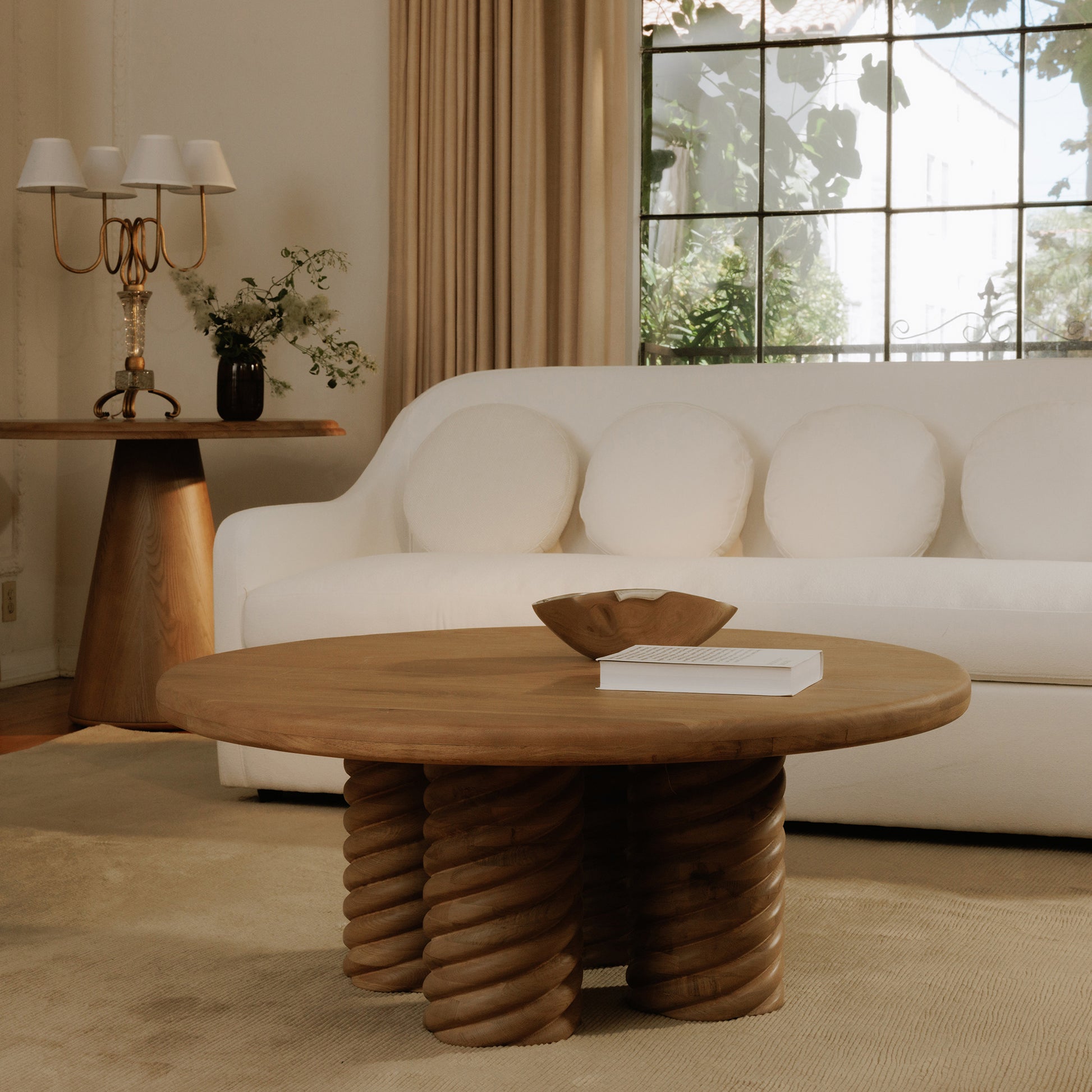 Treccia Round Coffee Table Oak by Moe's Home Collection - view 5
