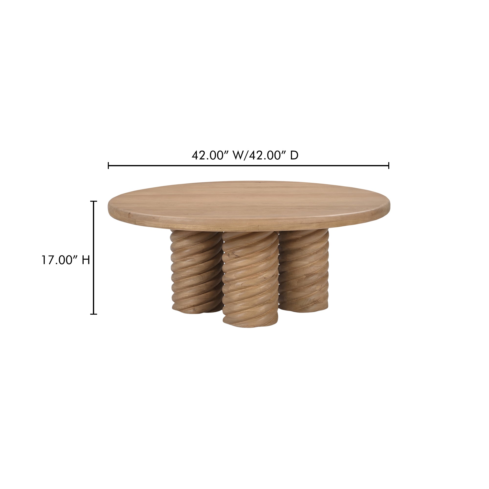 Treccia Round Coffee Table Oak by Moe's Home Collection - view 6