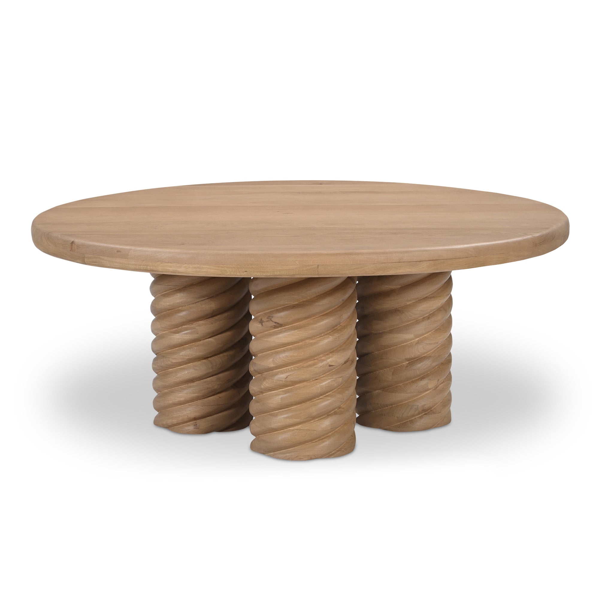 Treccia Round Coffee Table Oak by Moe's Home Collection