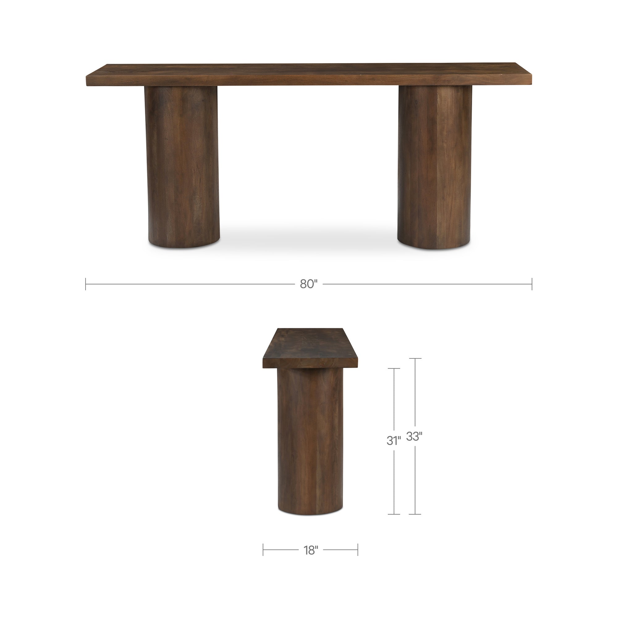 Hadley Console Table Warm Brown by Moe's Home Collection - view 4
