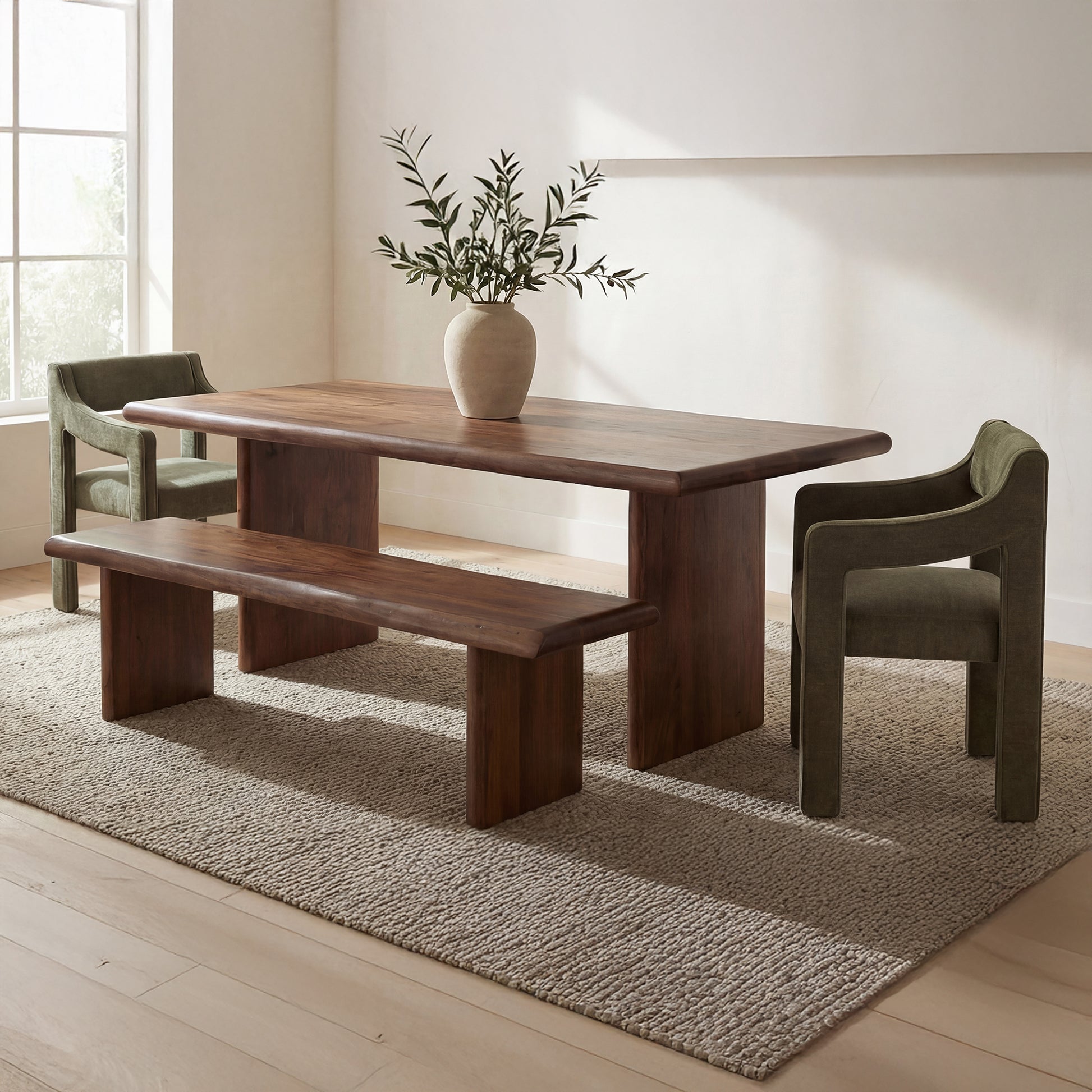 Lila Dining Bench Large Brown by Moe's Home Collection - view 3