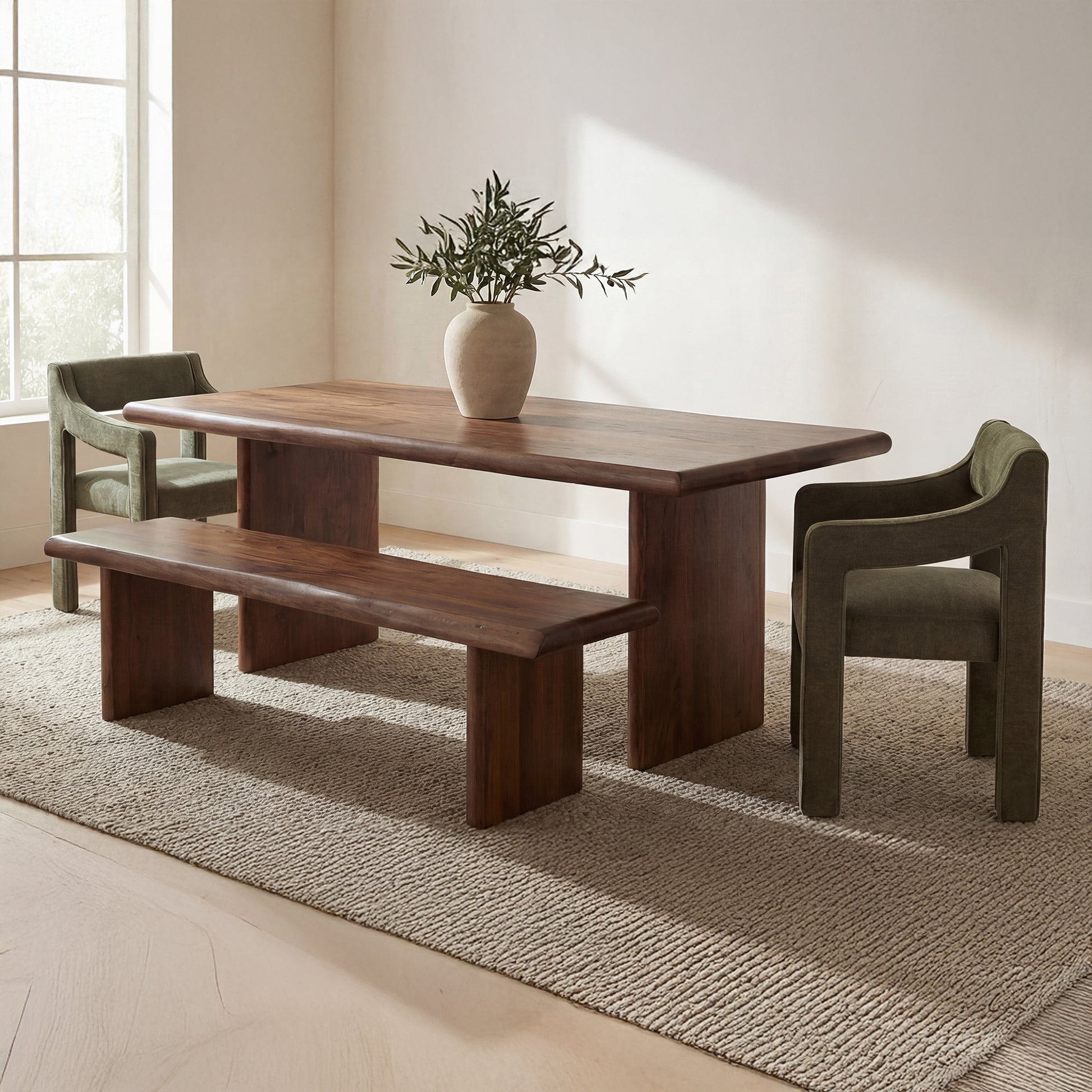 Lila Dining Bench Small Brown by Moe's Home Collection - view 3