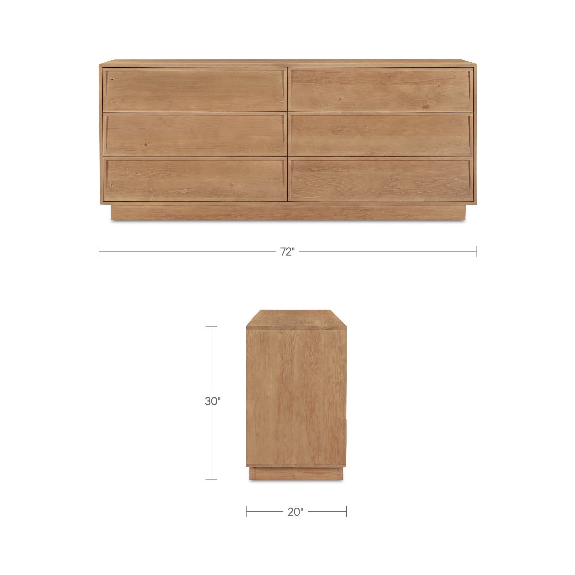 Hudson 6 Drawer Dresser Natural by Moe's Home Collection - view 2