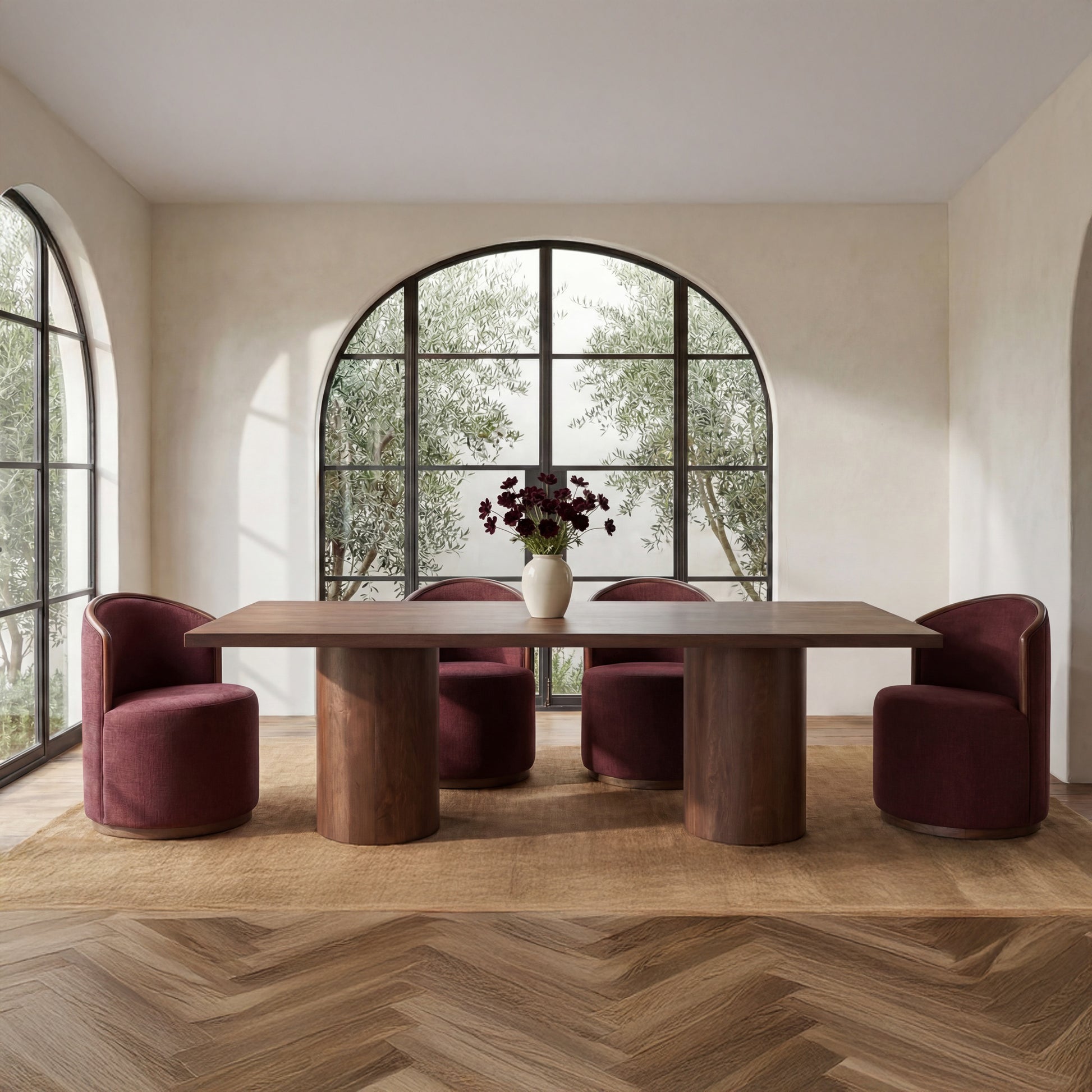 Hadley Dining Table Large Warm Brown by Moe's Home Collection - view 2