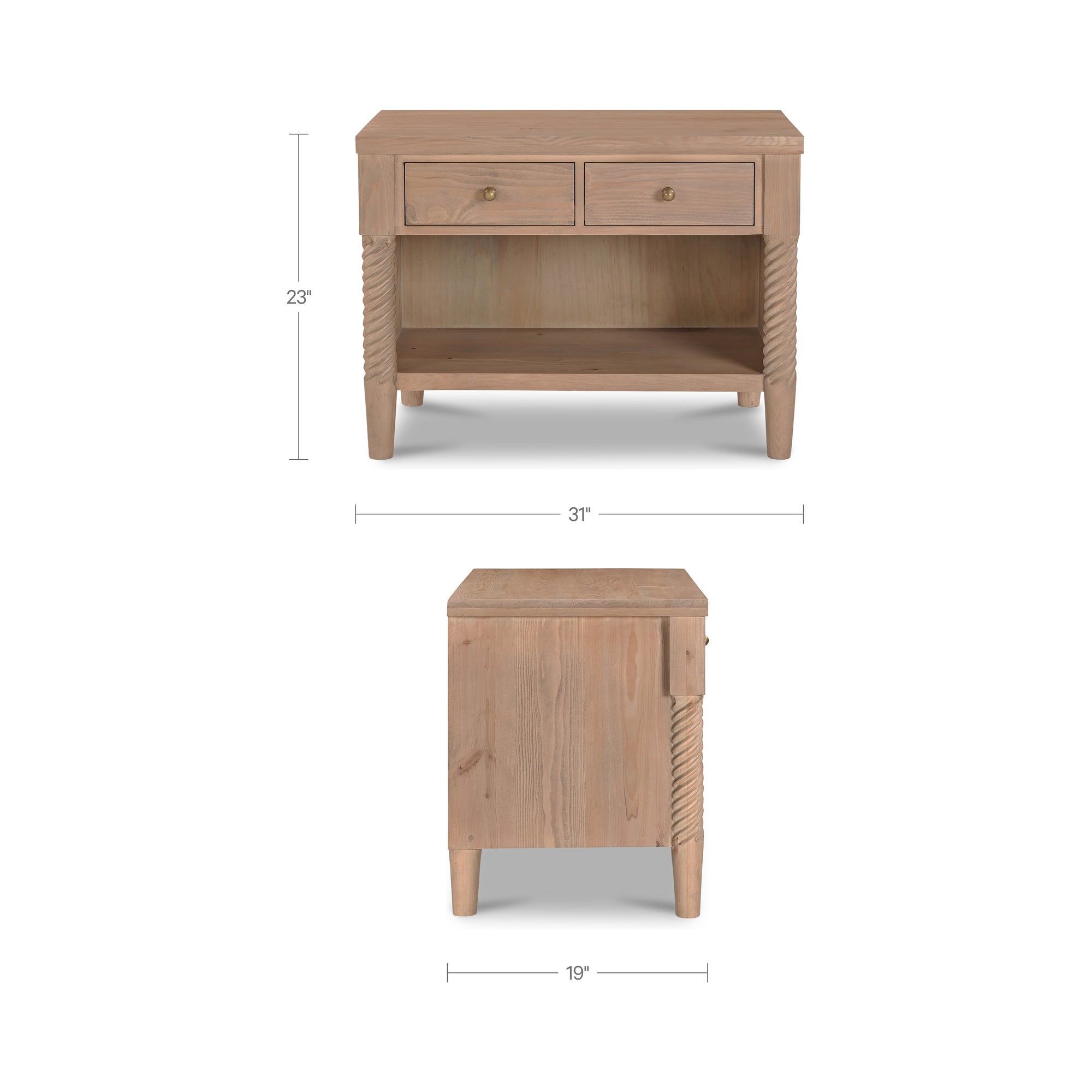 Joni Nightstand Natural by Moe's Home Collection - view 3