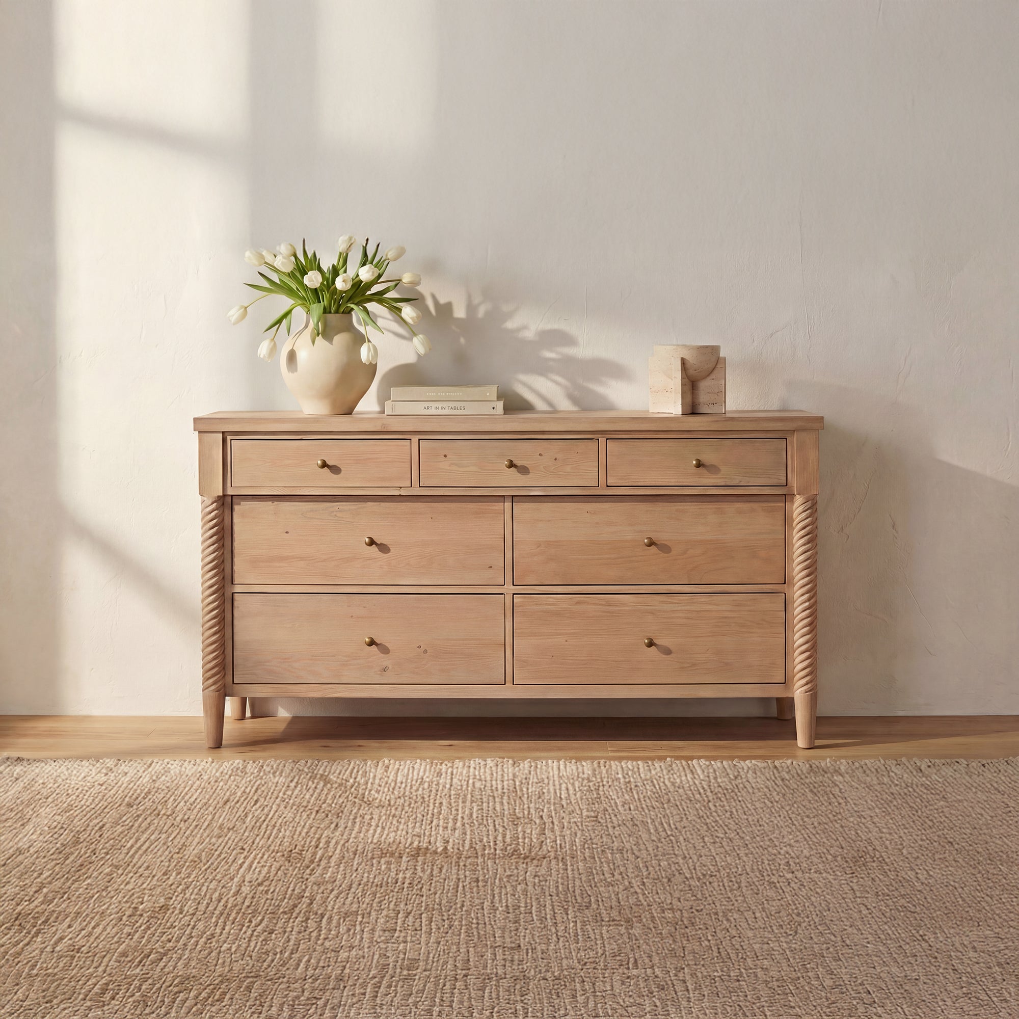 Joni 7 Drawer Dresser Natural by Moe's Home Collection - view 2