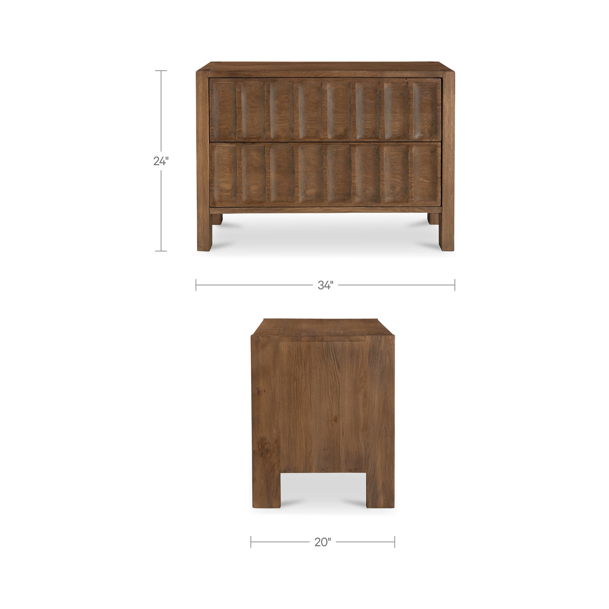 Roland Nightstand Brown by Moe's Home Collection - view 3