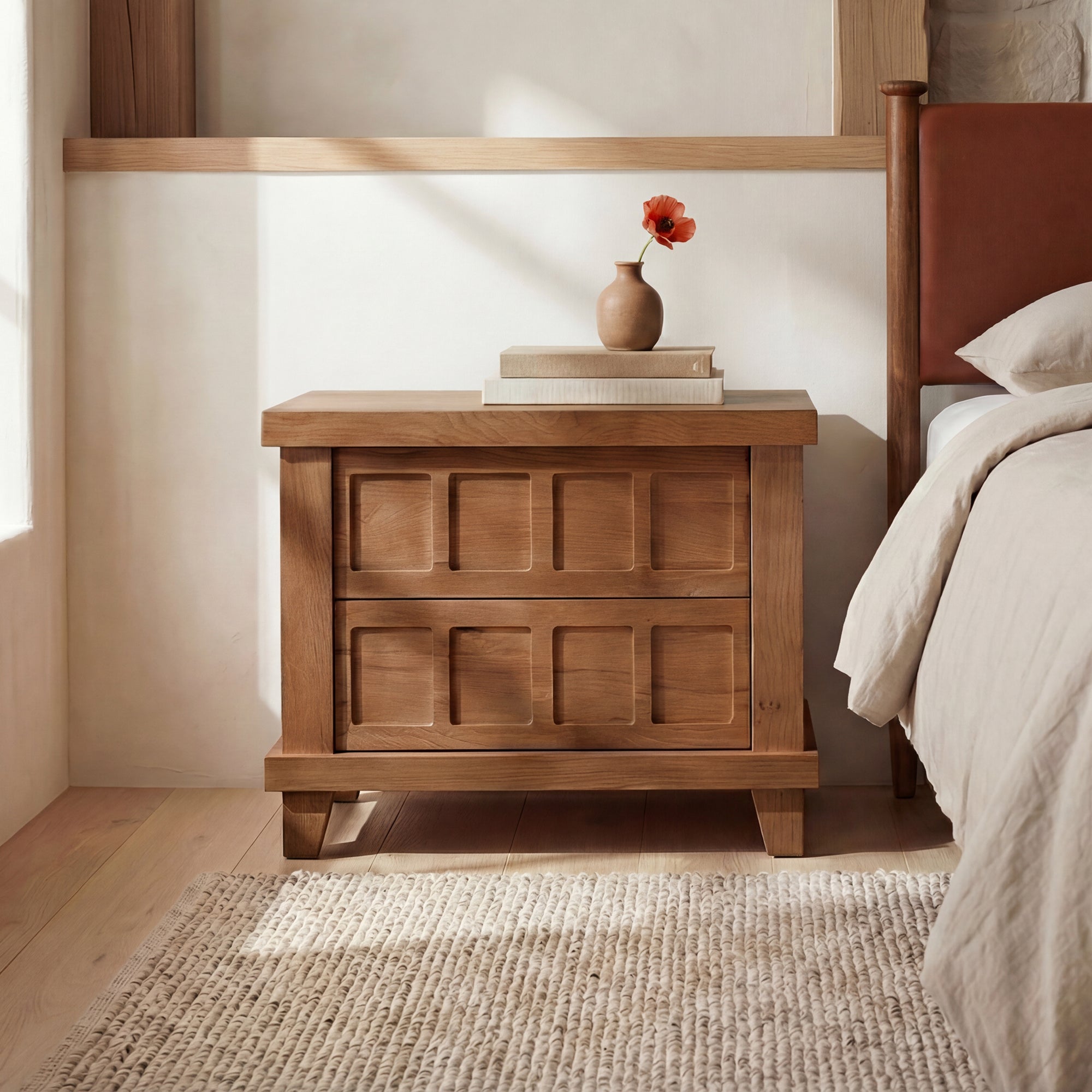 Enya Nightstand Red Oak by Moe's Home Collection - view 2