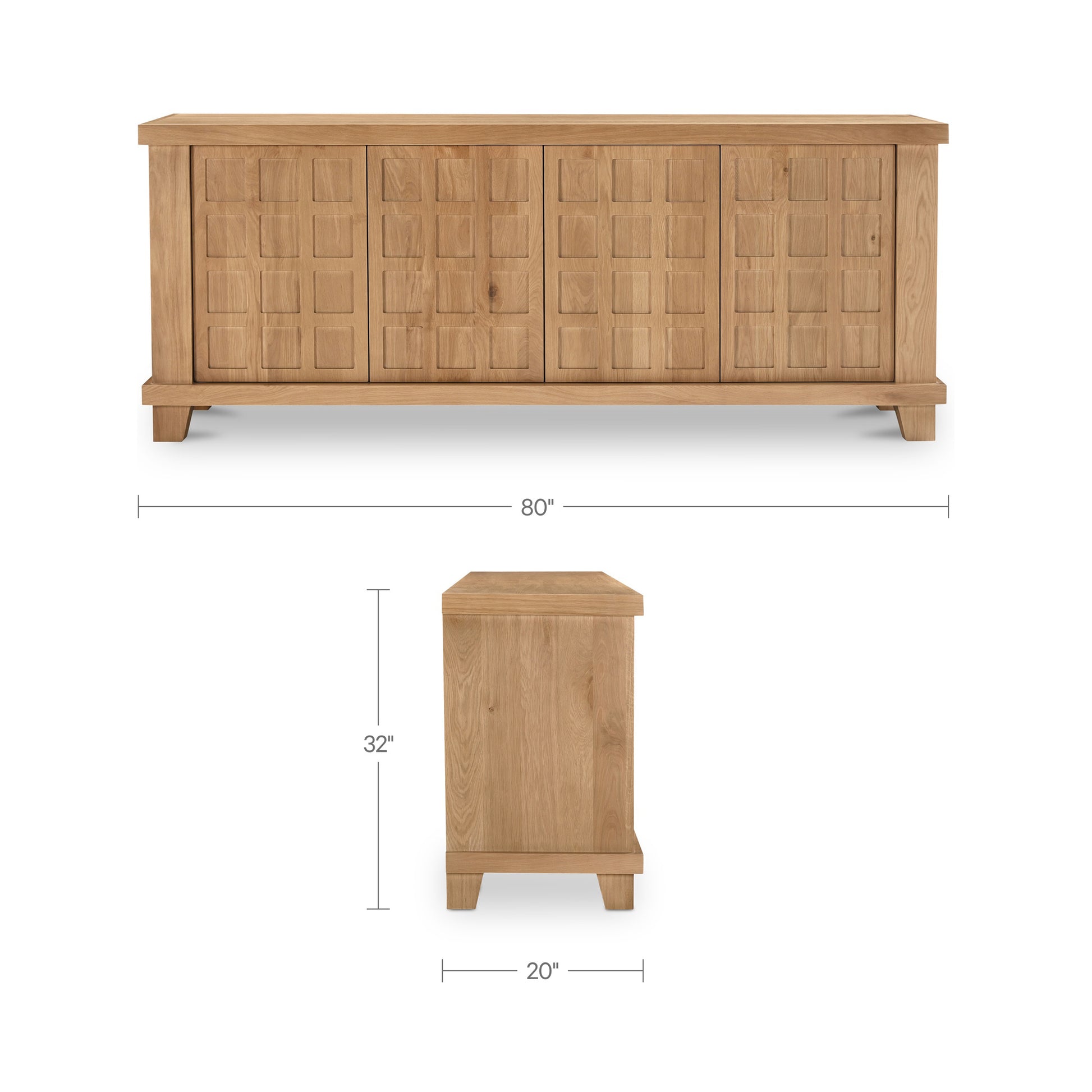 Enya Sideboard Natural Oak by Moe's Home Collection - view 3