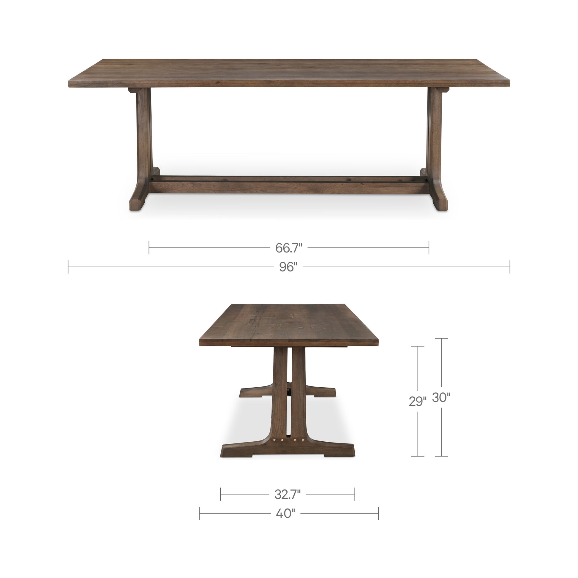 Samuel Dining Table Dark Brown by Moe's Home Collection - view 3