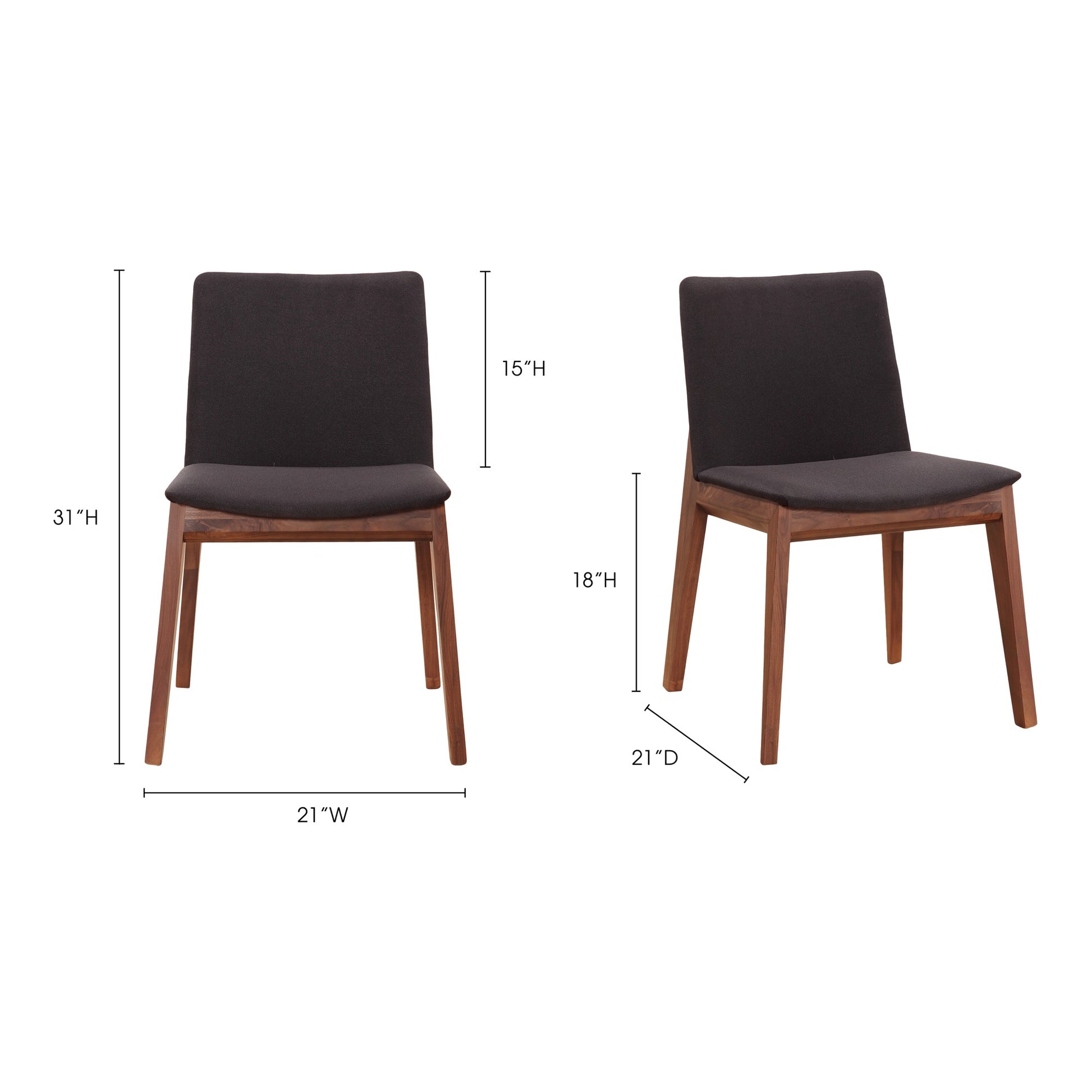 Deco Dining Chair Black- Set Of Two by Moe's Home Collection - view 11