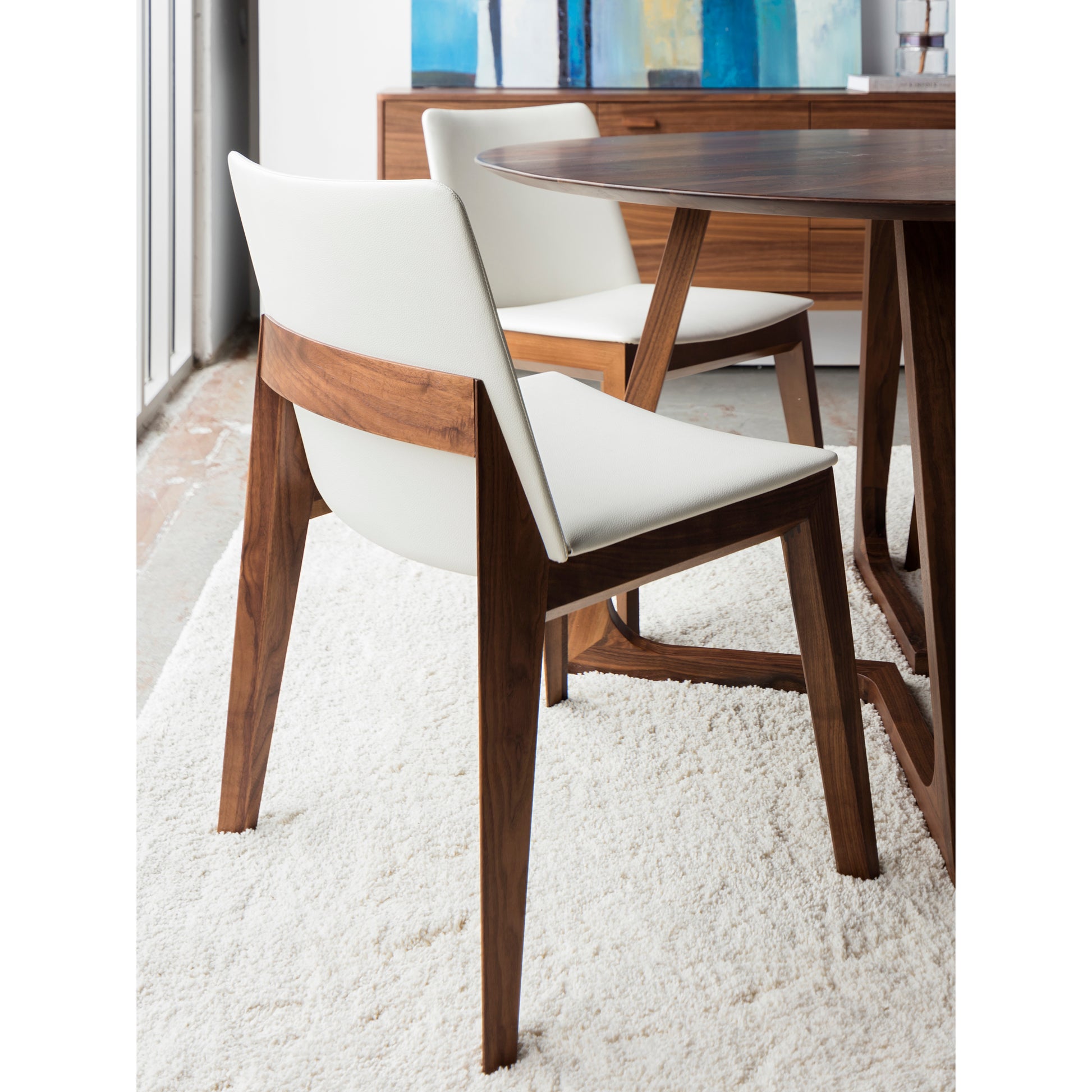 Deco Dining Chair Cream White PVC - Set Of Two by Moe's Home Collection - view 8