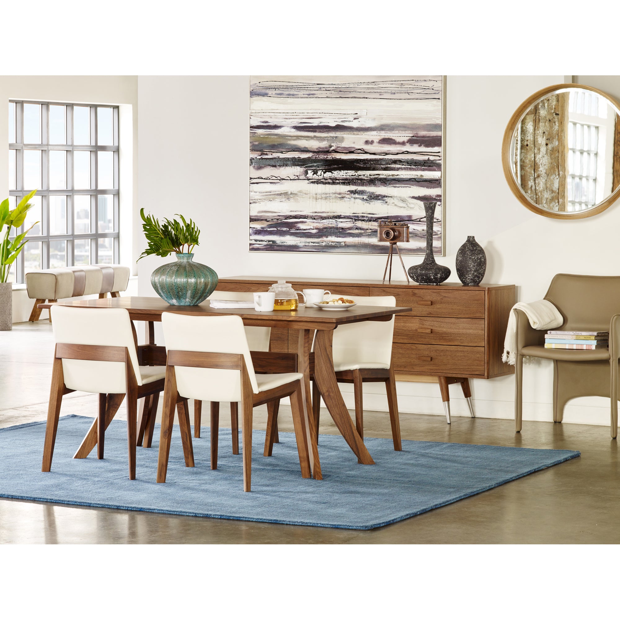 Deco Dining Chair Cream White PVC - Set Of Two by Moe's Home Collection - view 13