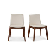 Deco Dining Chair Cream White PVC - Set Of Two by Moe's Home Collection