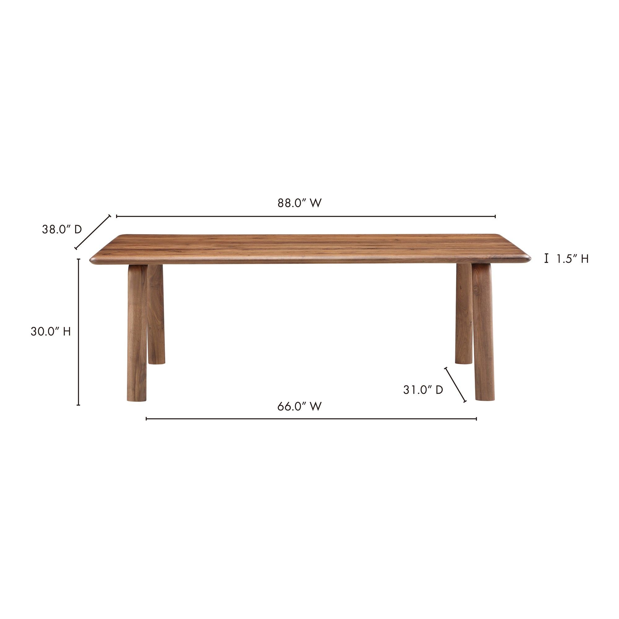 Malibu Dining Table Walnut by Moe's Home Collection - view 15
