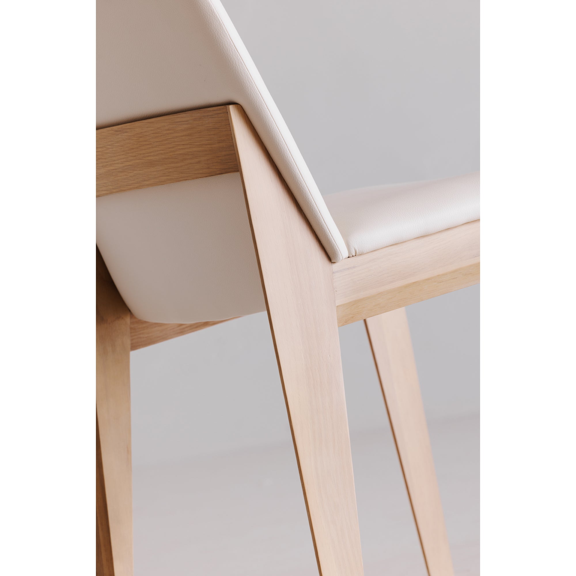 Deco Oak Dining Chair Cream White PVC - Set Of Two by Moe's Home Collection - view 10