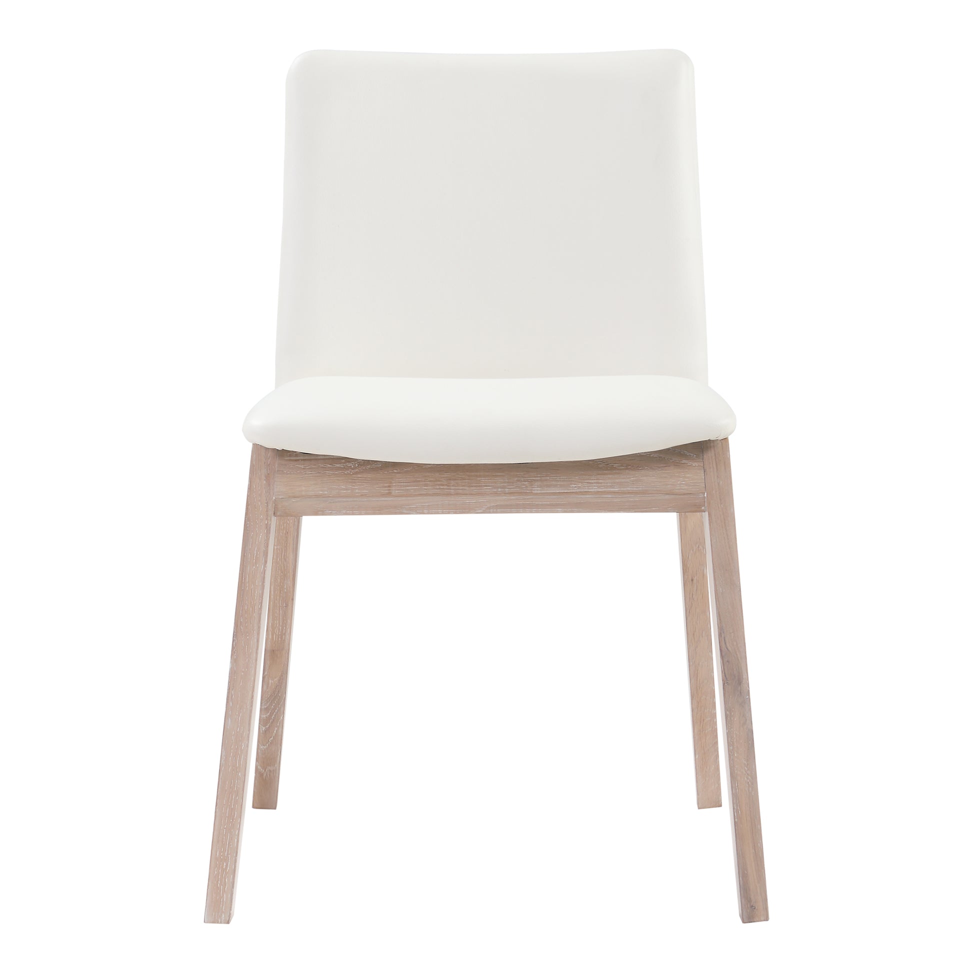 Deco Oak Dining Chair Cream White PVC - Set Of Two by Moe's Home Collection - view 4