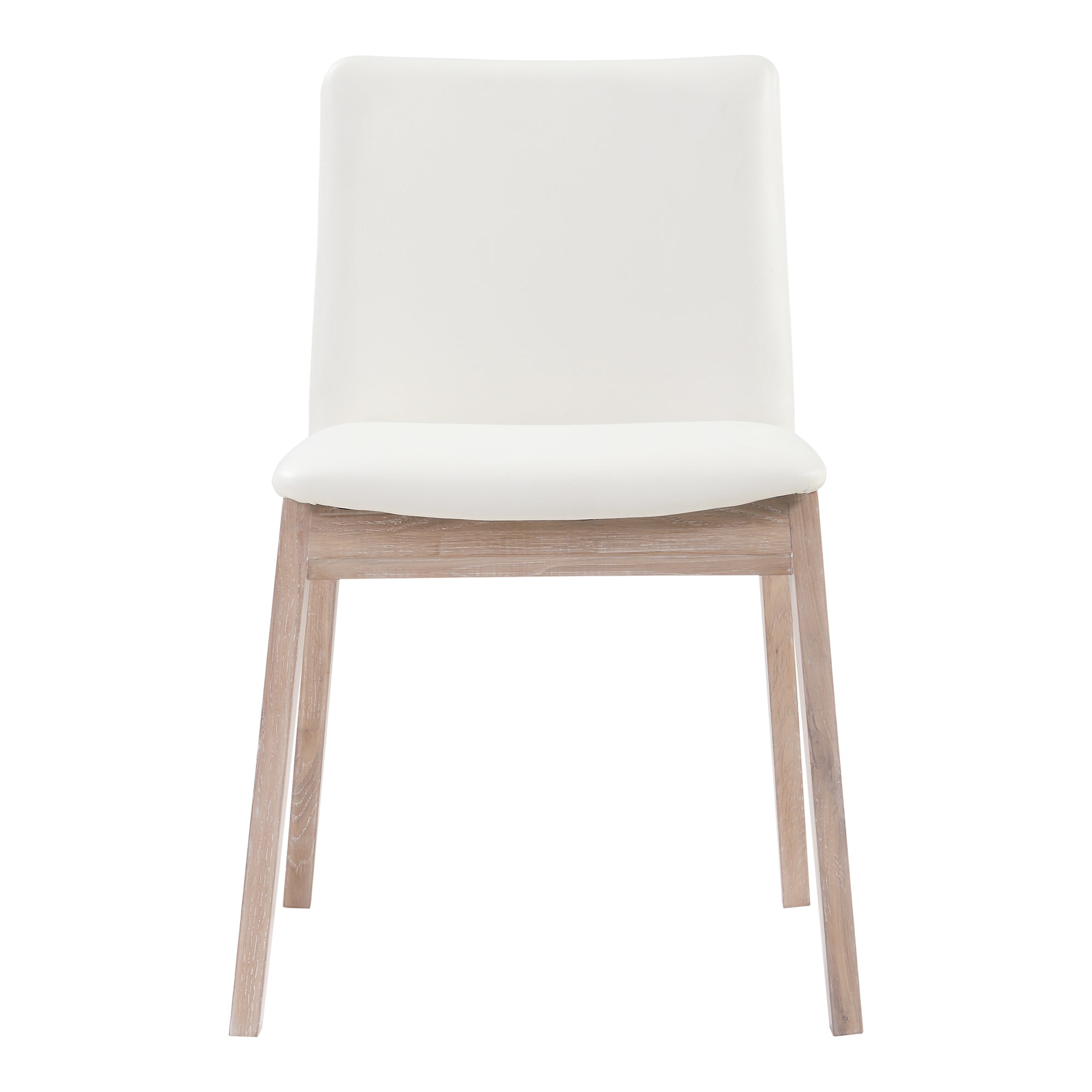 Deco Oak Dining Chair Cream White PVC - Set Of Two by Moe's Home Collection - view 4