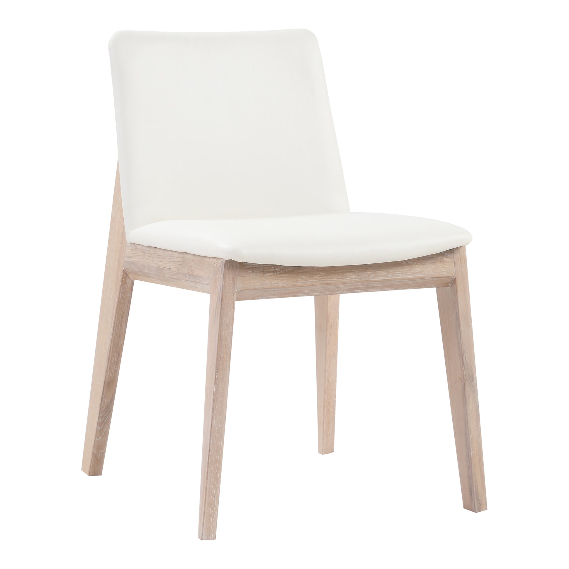 Deco Oak Dining Chair Cream White PVC - Set Of Two by Moe's Home Collection - view 5