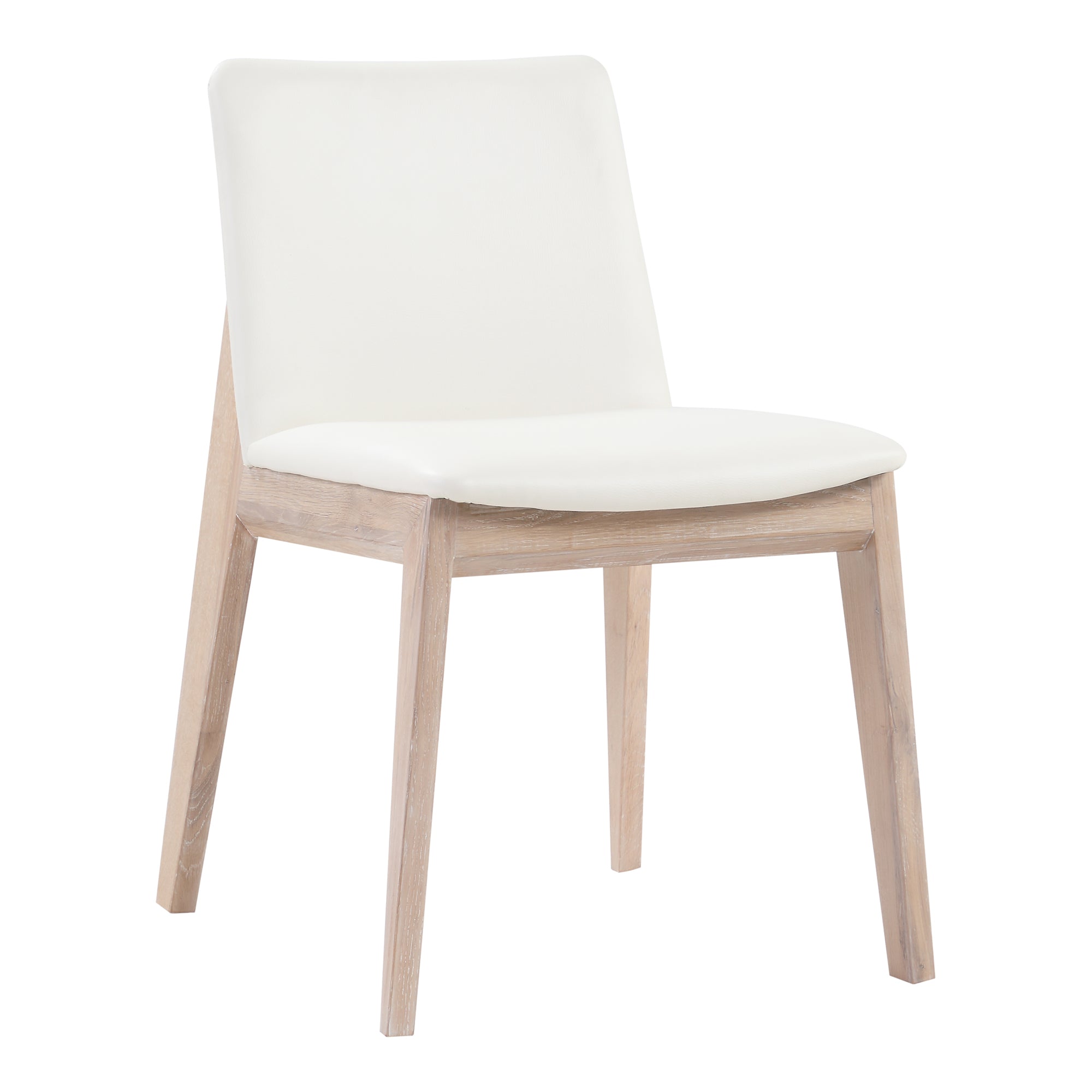 Deco Oak Dining Chair Cream White PVC - Set Of Two by Moe's Home Collection - view 5