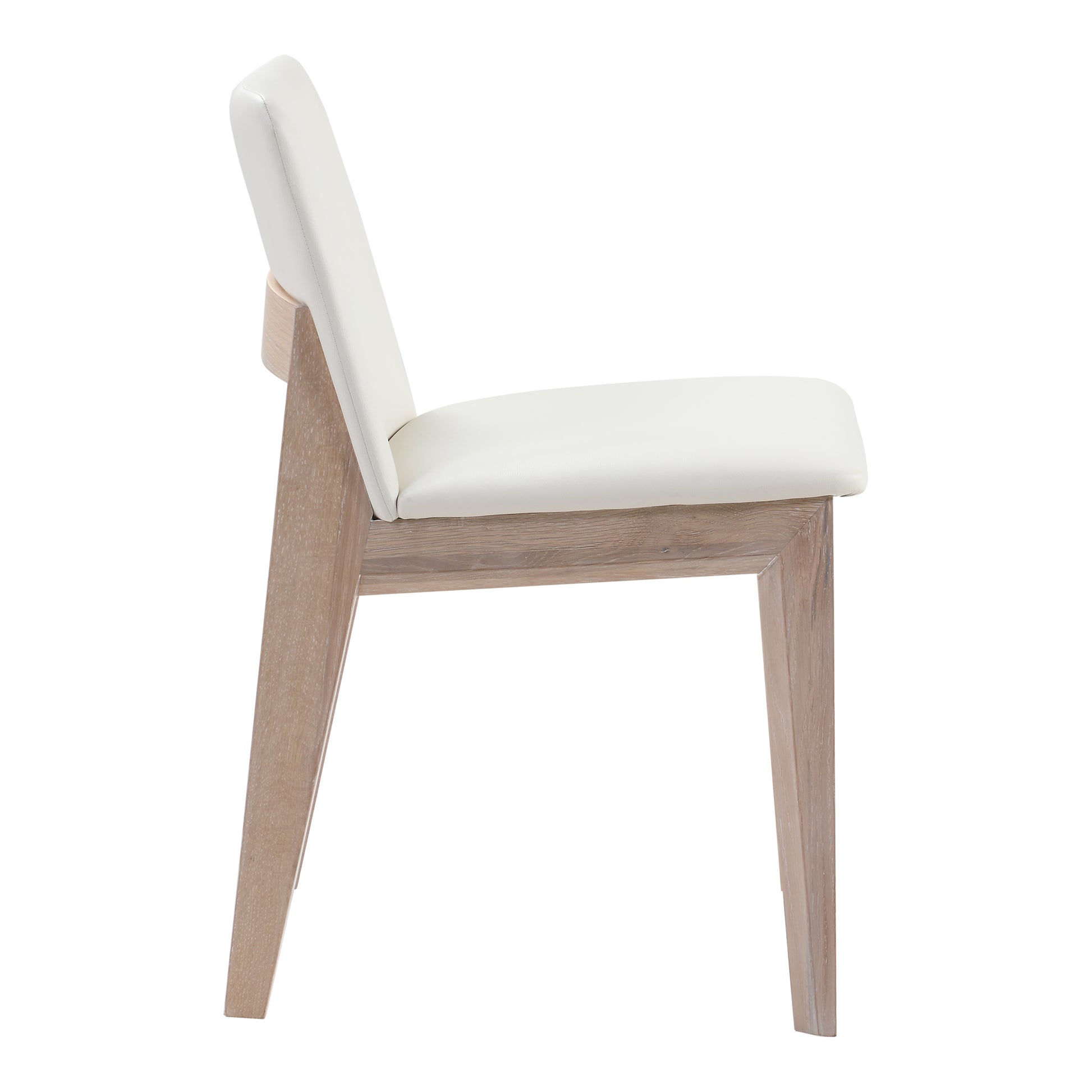 Deco Oak Dining Chair Cream White PVC - Set Of Two by Moe's Home Collection - view 6