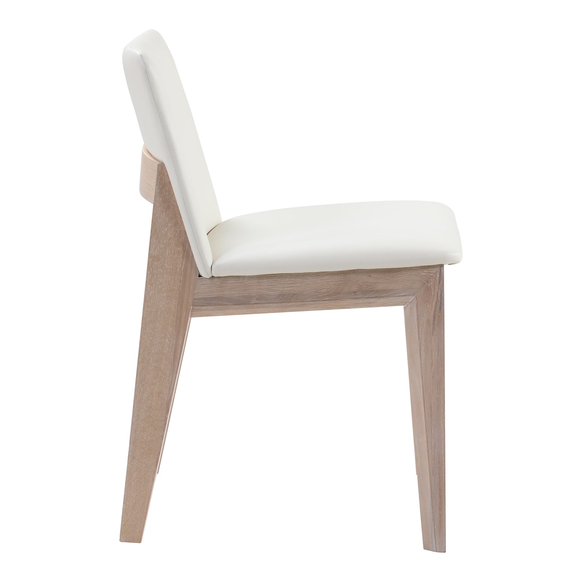 Deco Oak Dining Chair Cream White PVC - Set Of Two by Moe's Home Collection - view 6