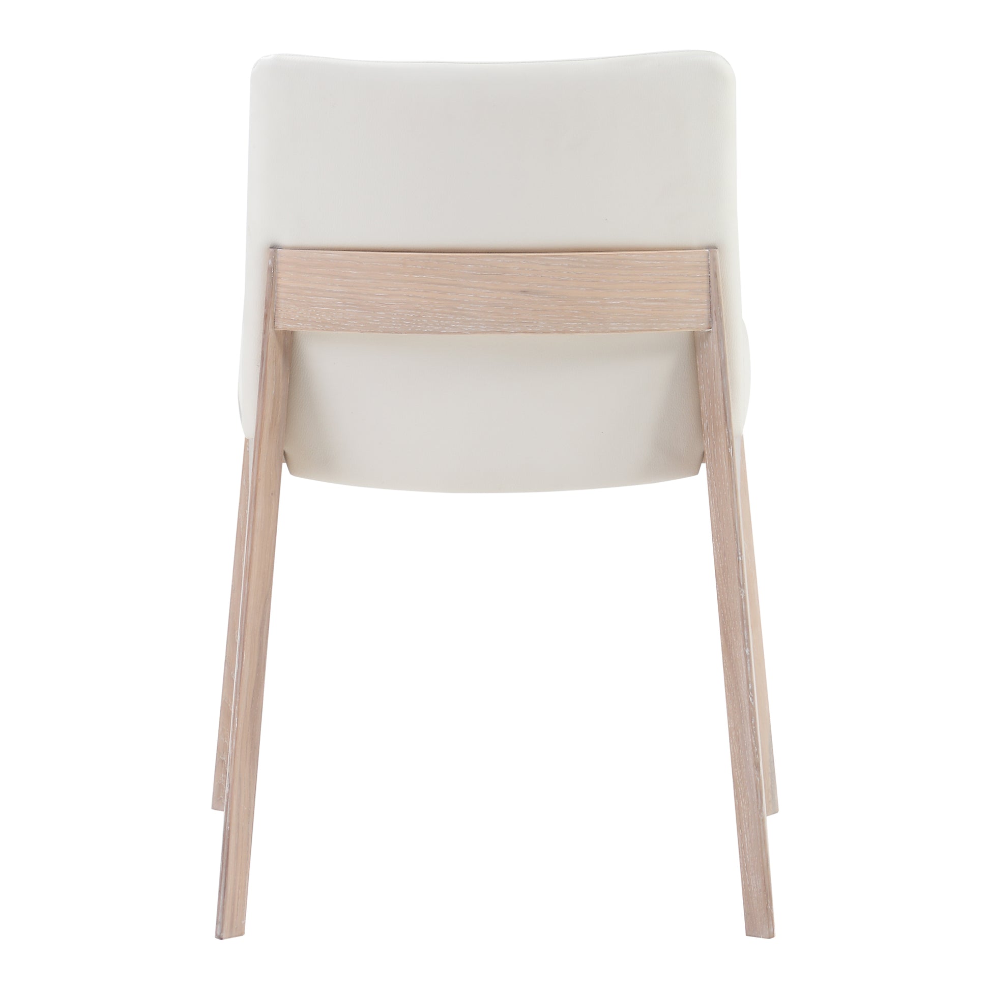 Deco Oak Dining Chair Cream White PVC - Set Of Two by Moe's Home Collection - view 7