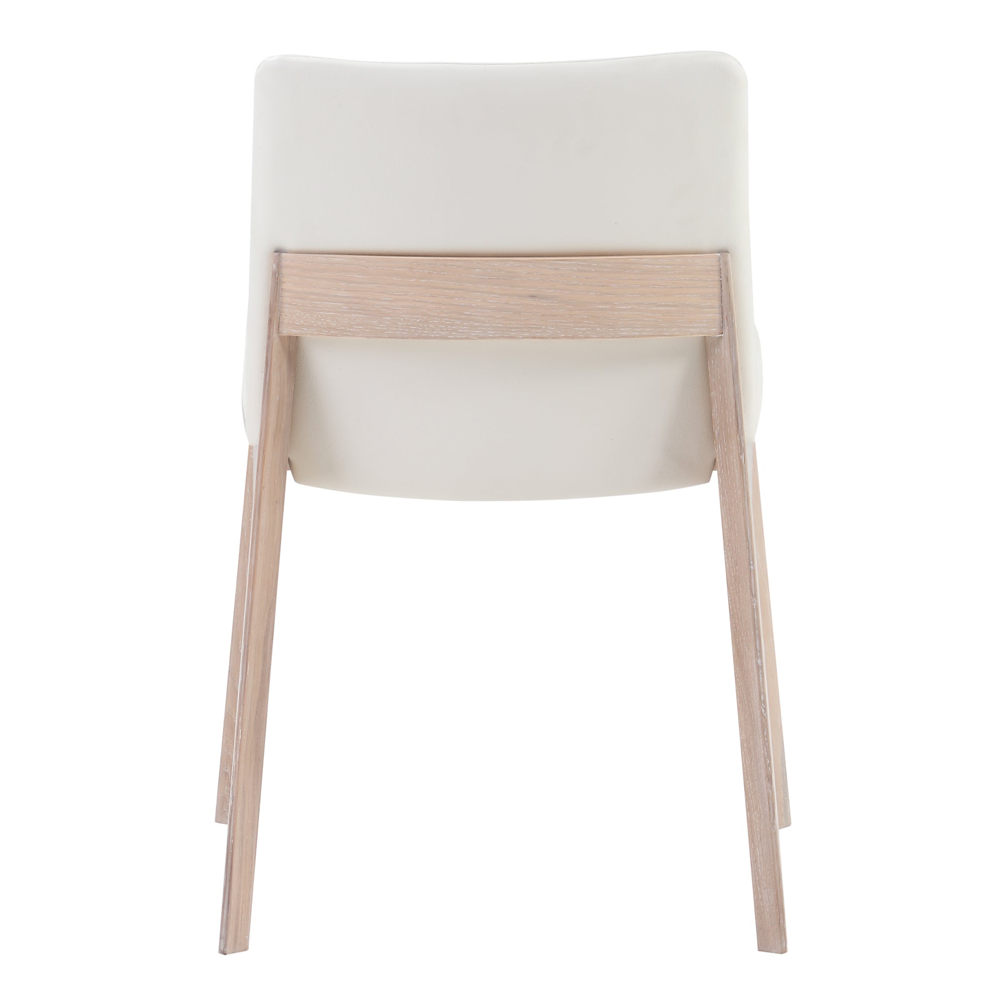 Deco Oak Dining Chair Cream White PVC - Set Of Two by Moe's Home Collection - view 7