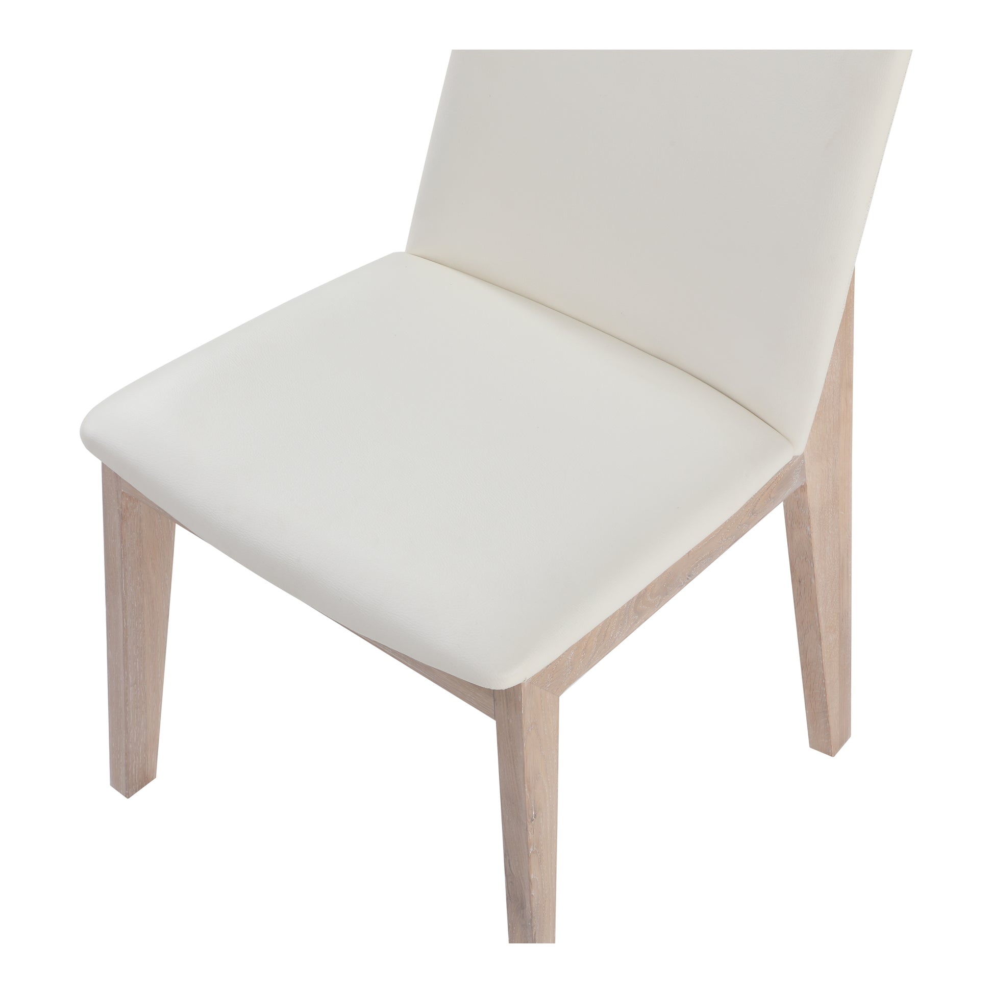 Deco Oak Dining Chair Cream White PVC - Set Of Two by Moe's Home Collection - view 8