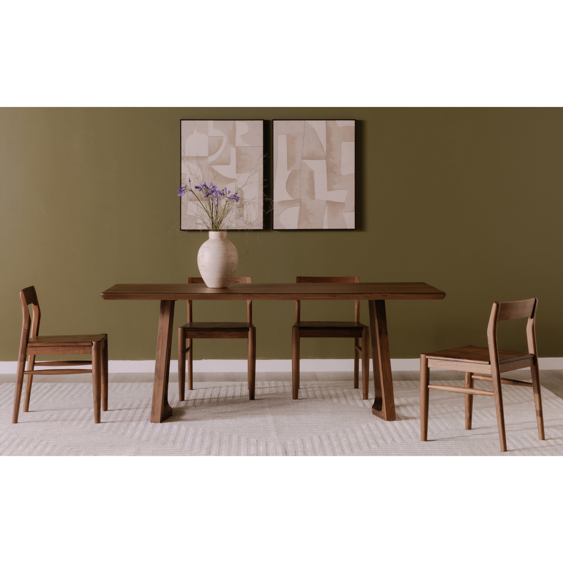 Silas Dining Table Walnut Brown by Moe's Home Collection - view 3