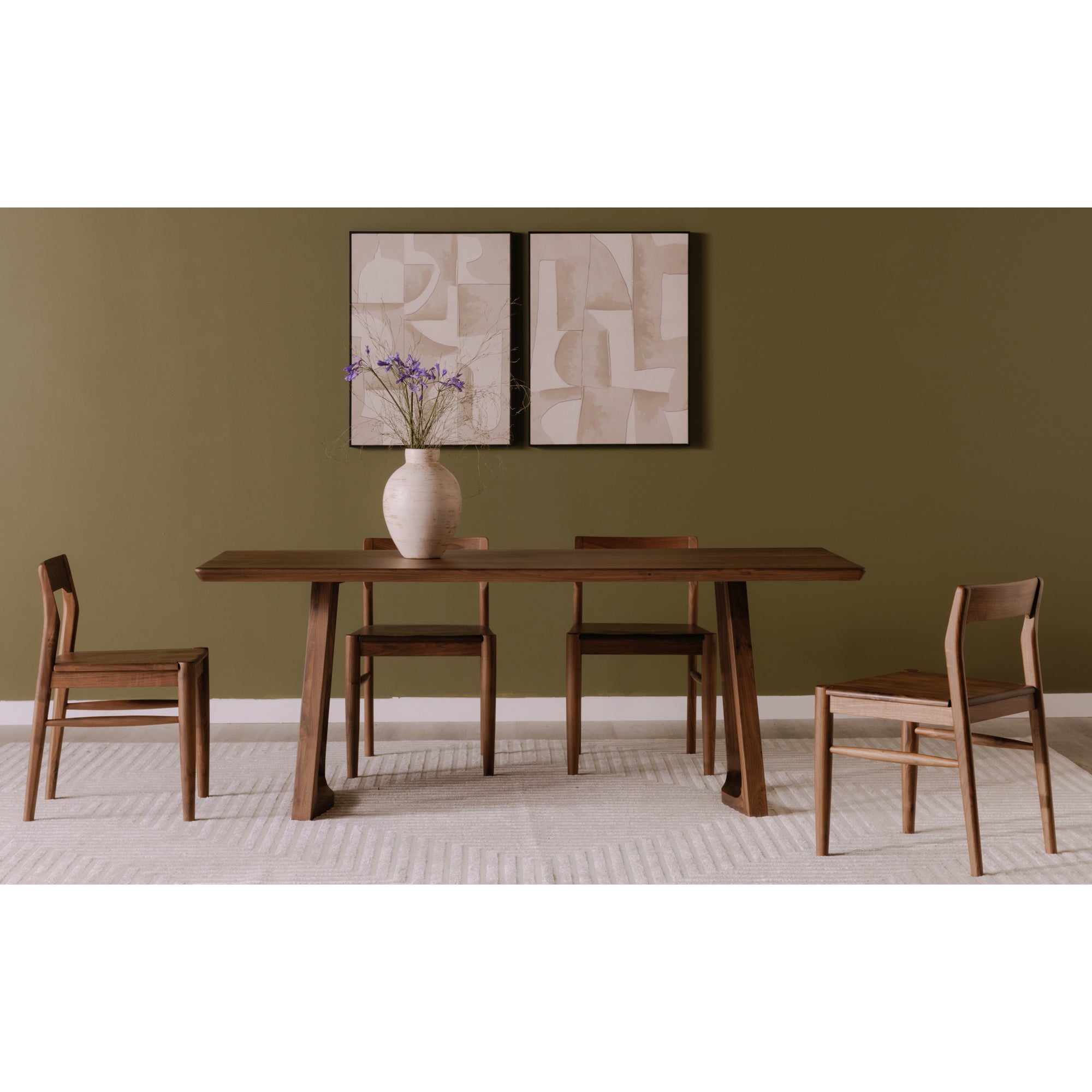 Silas Dining Table Walnut Brown by Moe's Home Collection - view 3