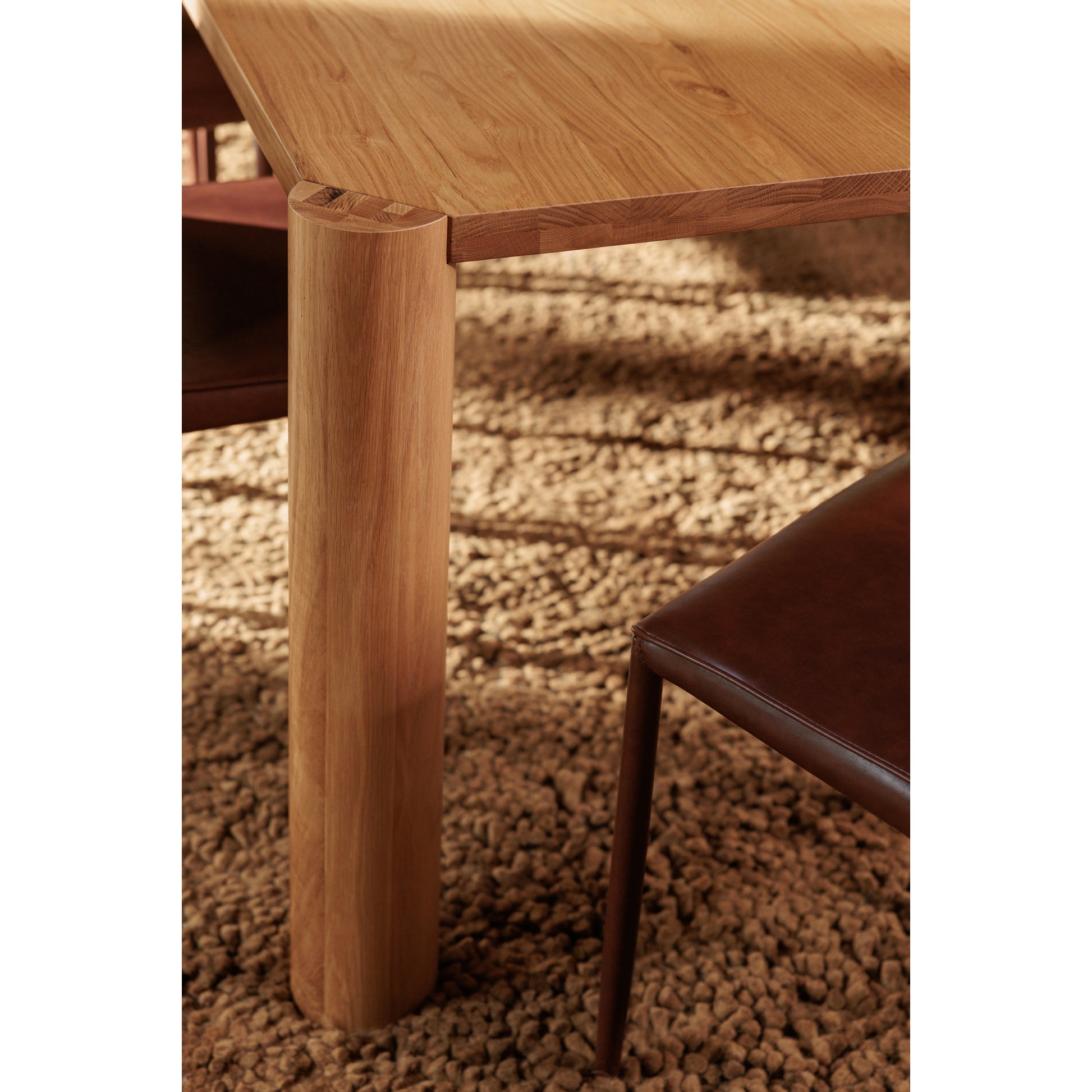 Post Small Dining Table Natural Oak by Moe's Home Collection - view 2